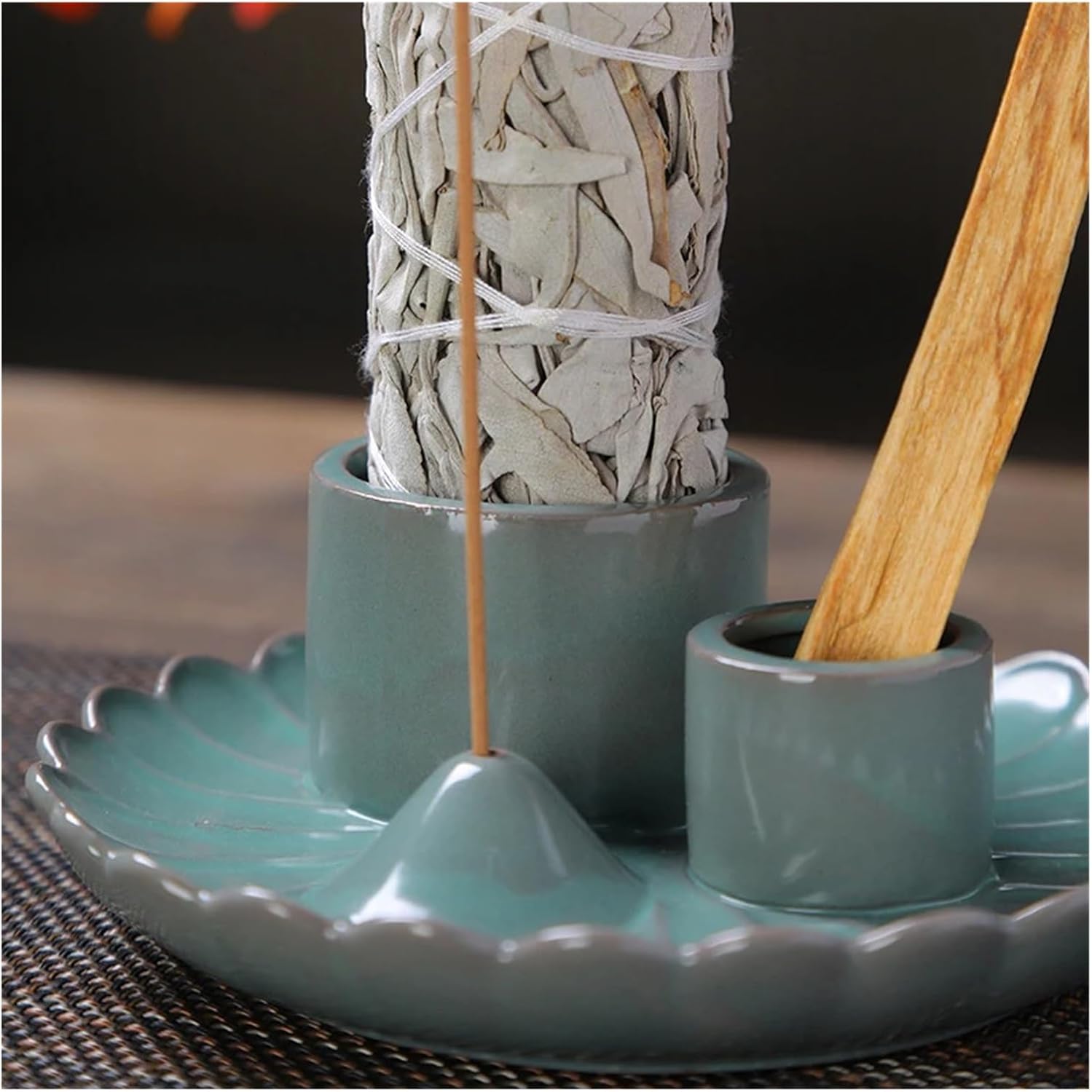 Ceramic Incense Holder with Detachable Stick Slot and Five Holes