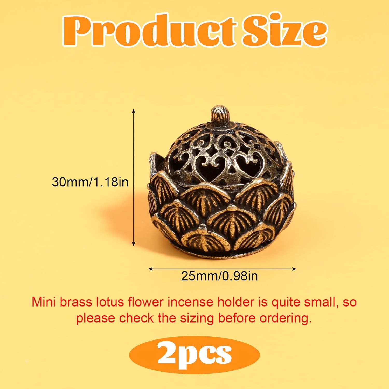 2Pcs Mini Lotus Incense Burner for Home Decor