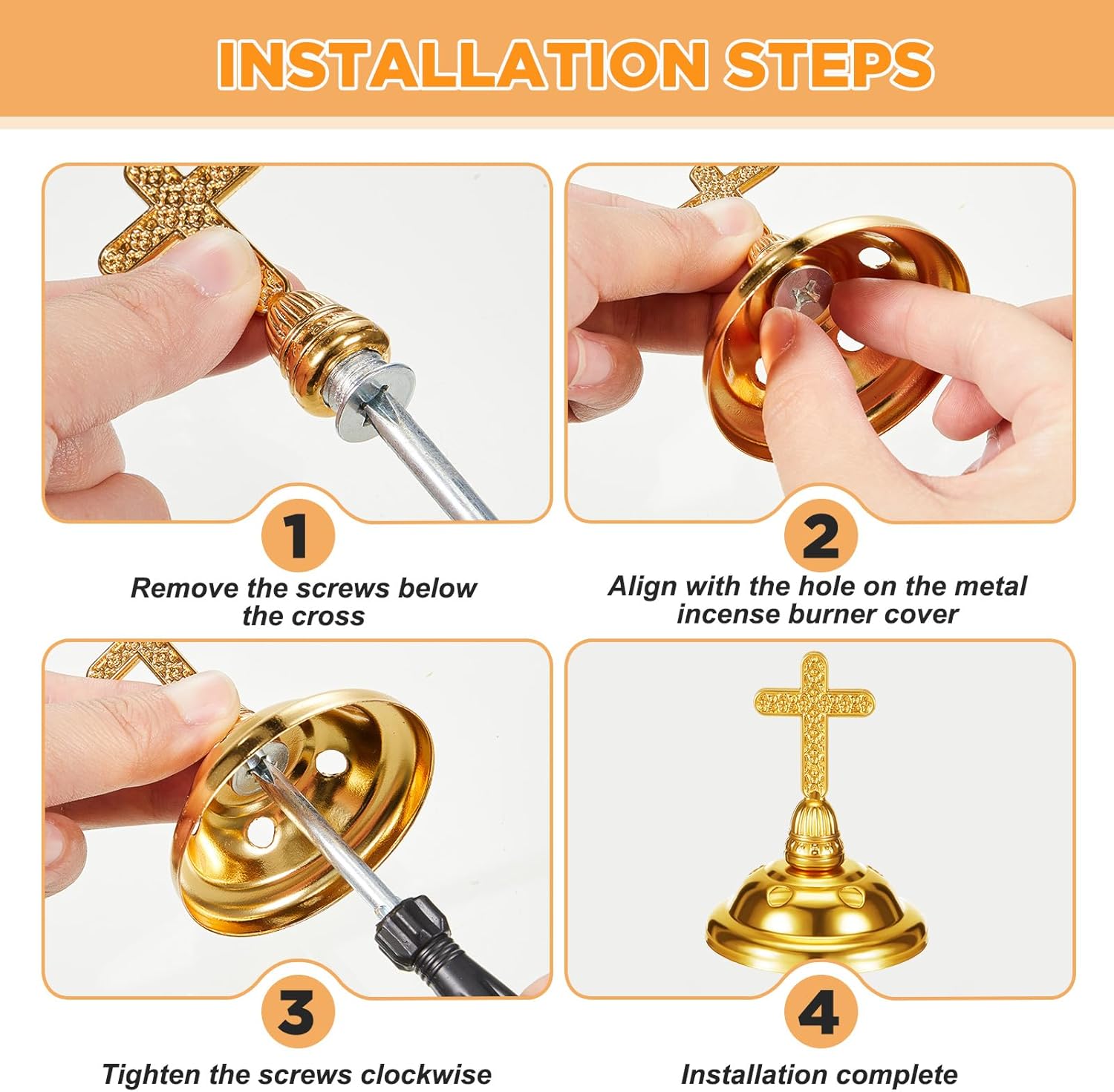 Zonon 2 Incense Burners with Tongs Gold