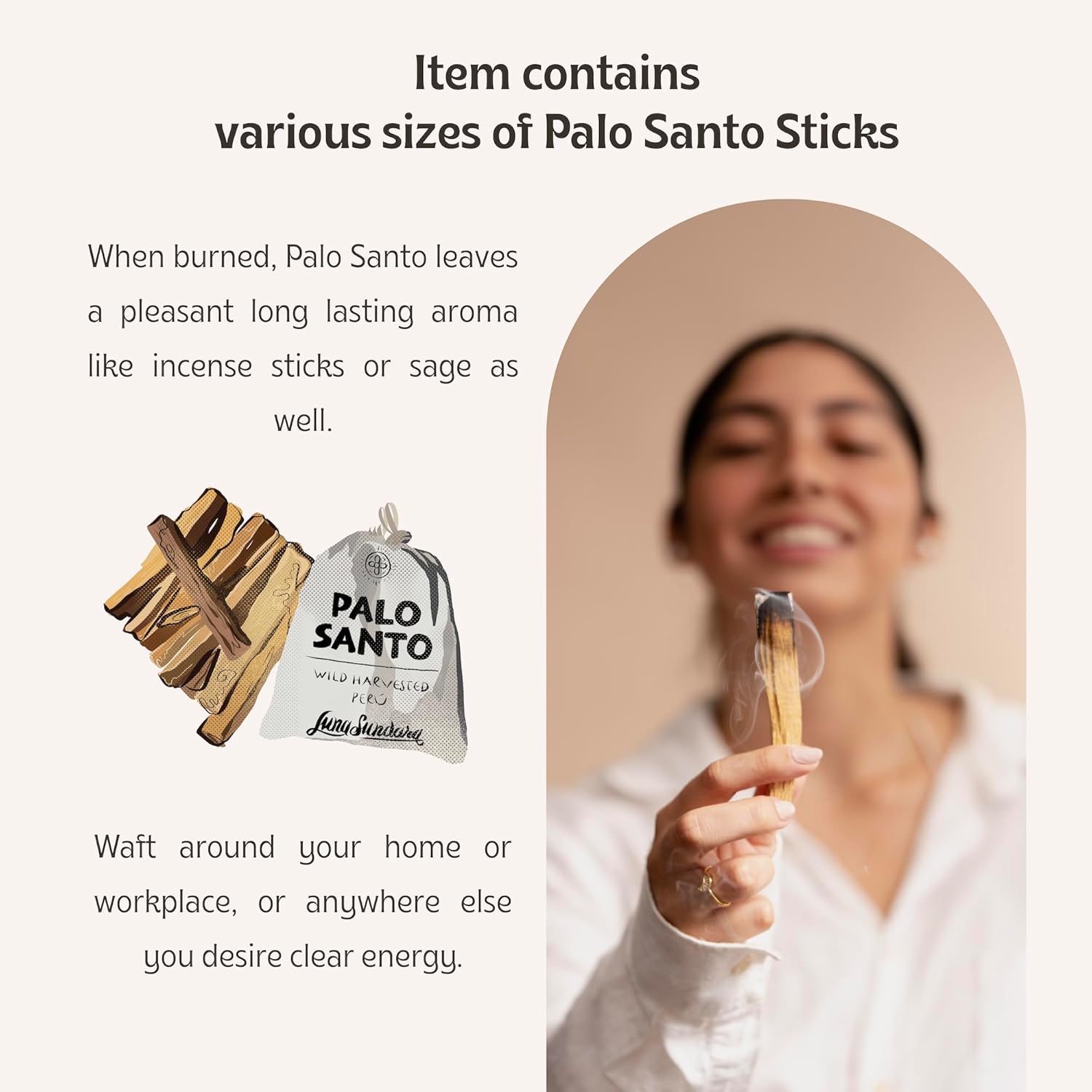 Luna Sundara Palo Santo Sticks 100g Authentic Smudge Sticks