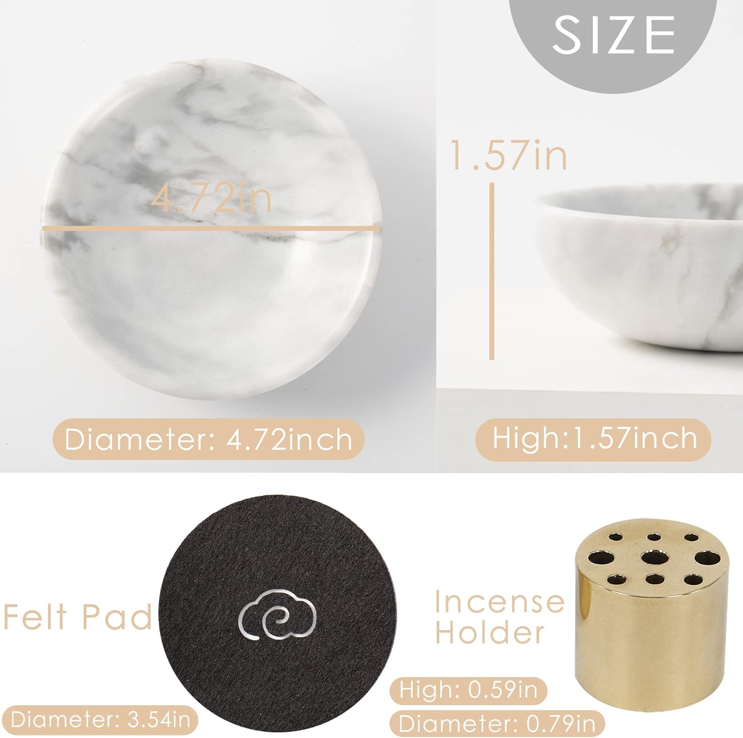 4 in 1 Incense Burner with Ash Catcher