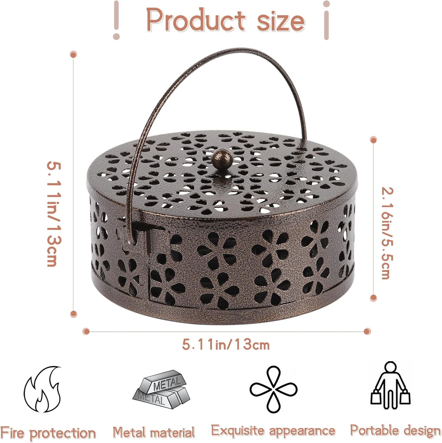 Portable Mosquito Coil Holder with Handle