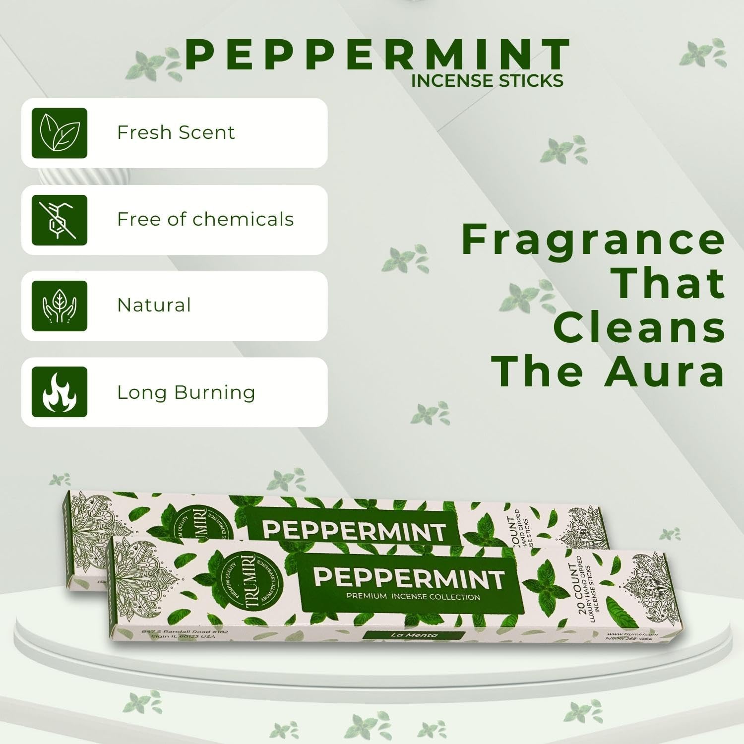 Peppermint Incense Sticks - 40 Sticks Dual Pack