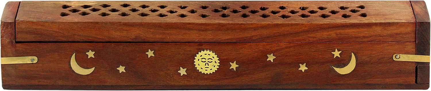 Sheesham Wood Incense Burner Set of 2 Coffin Style
