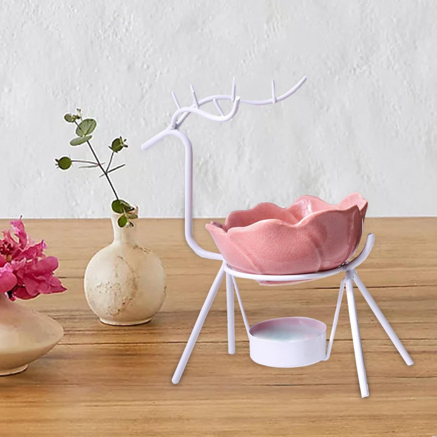Essential Oil Aroma Burner Deer Statue with Ceramic Bowl