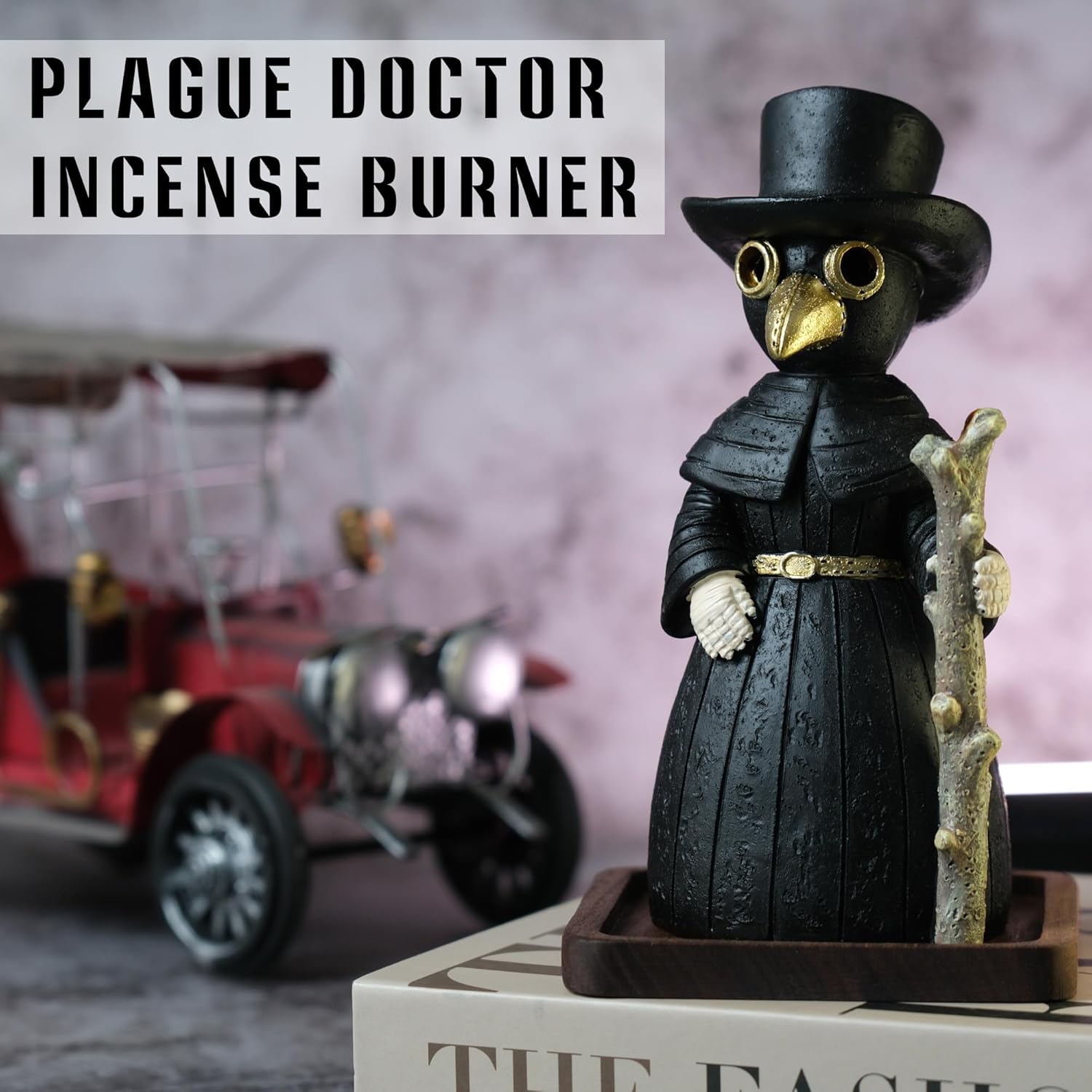 2025 Upgrade Plague Doctor Incense Holder Handmade Resin Decoration for Home and Stress Relief