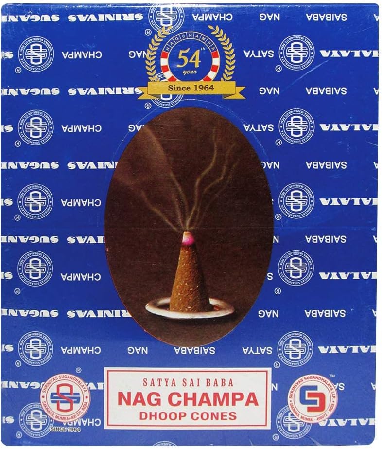TRUMIRI Nag Champa Incense Cones and Burner Bundle