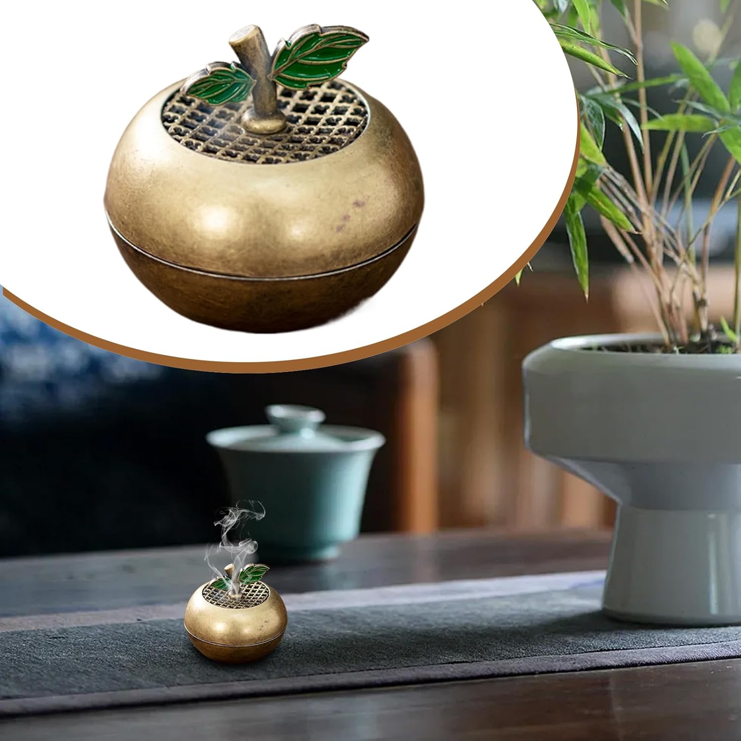 Incense Cone Holder with Chinese Design for Home and Yoga