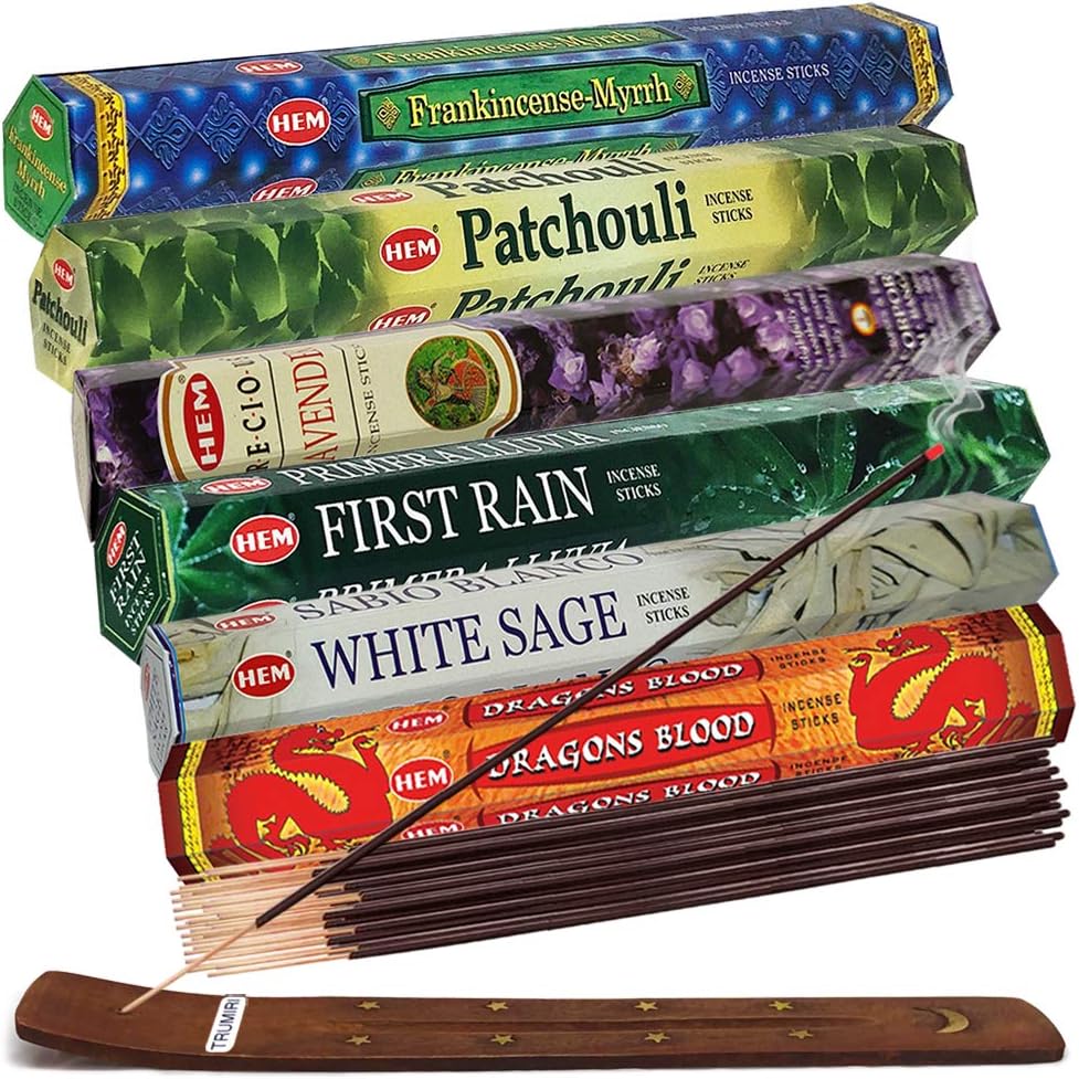 Hem Incense Sticks Variety Pack with Holder