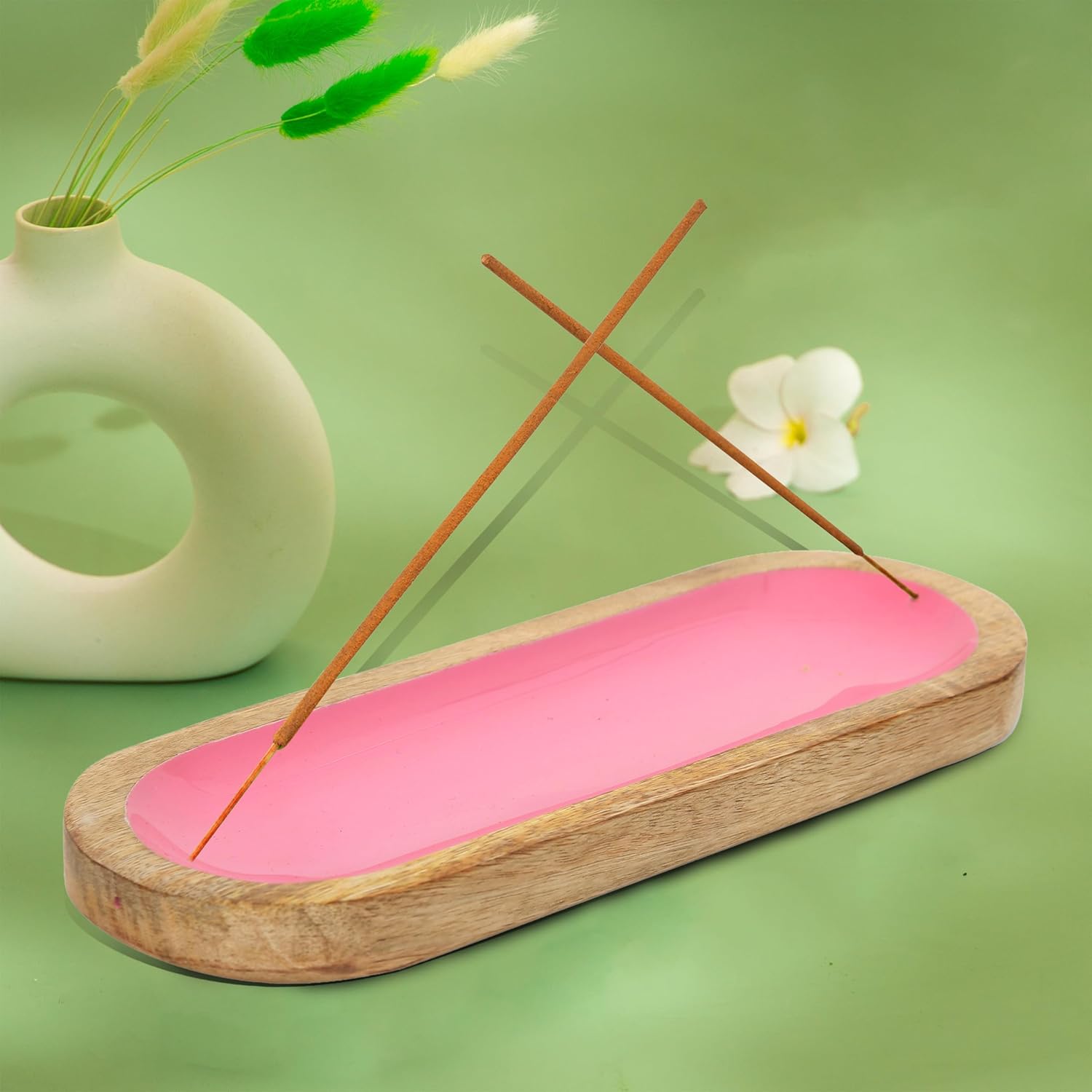 Hand Painted Pink Incense Holder - Modern Home Dcor