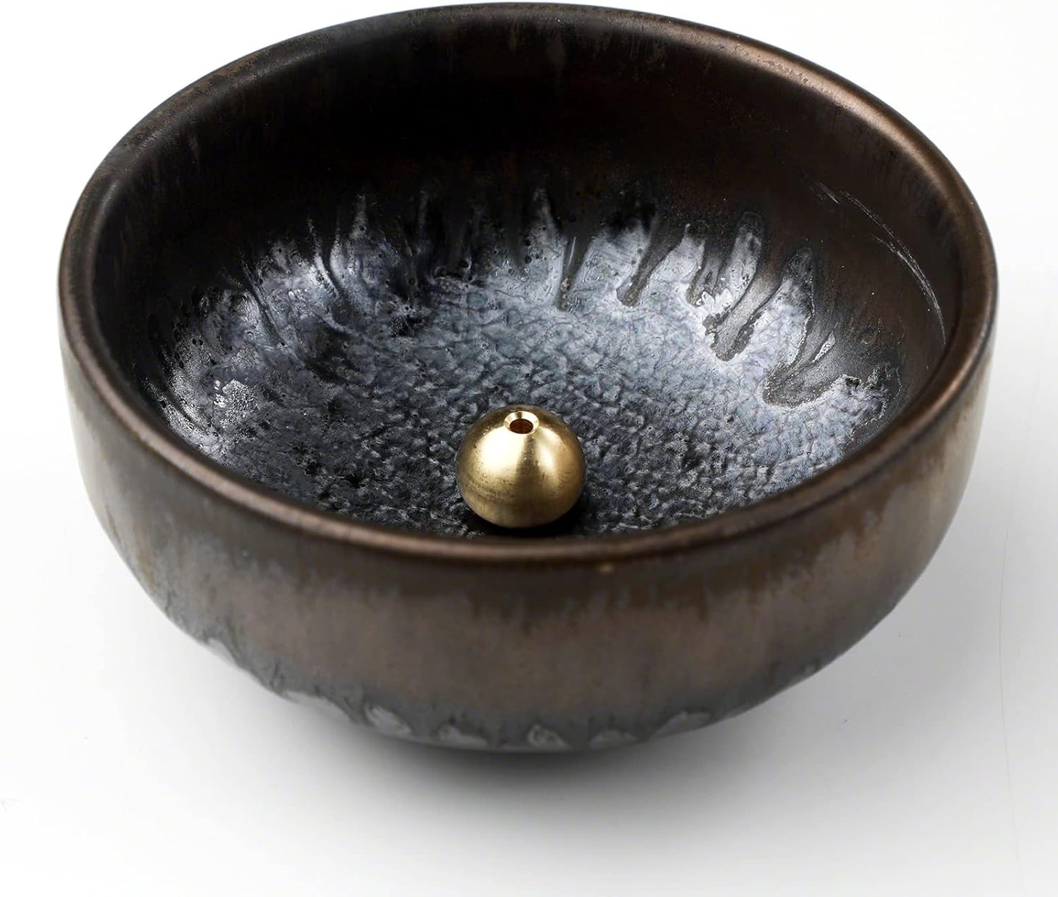 Asayu Japan Zen Incense Holder for Sticks 39 Inch Black Brown Gold