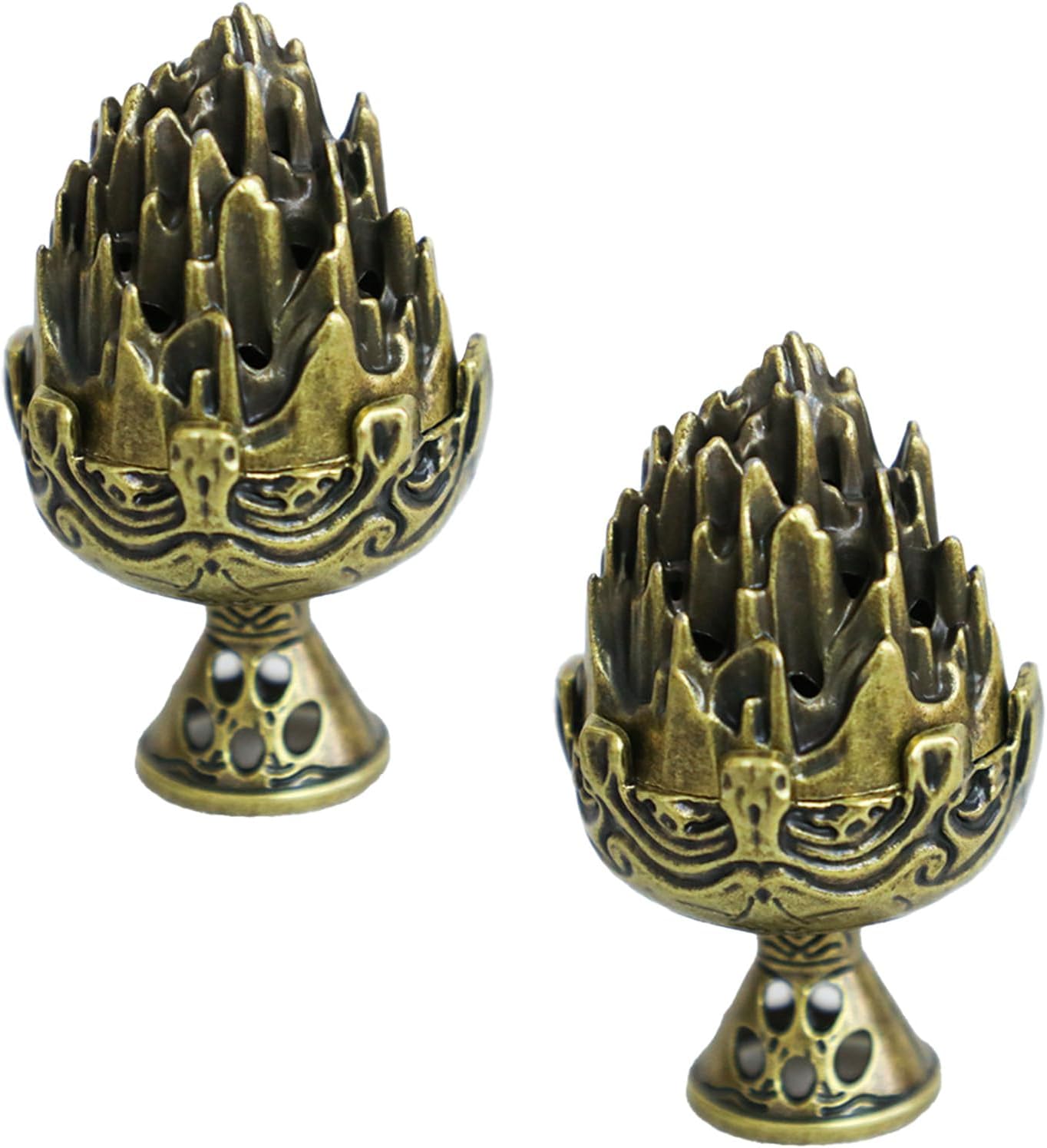 3PCS Mini Brass Lotus Incense Holder Set for Home Office Decor