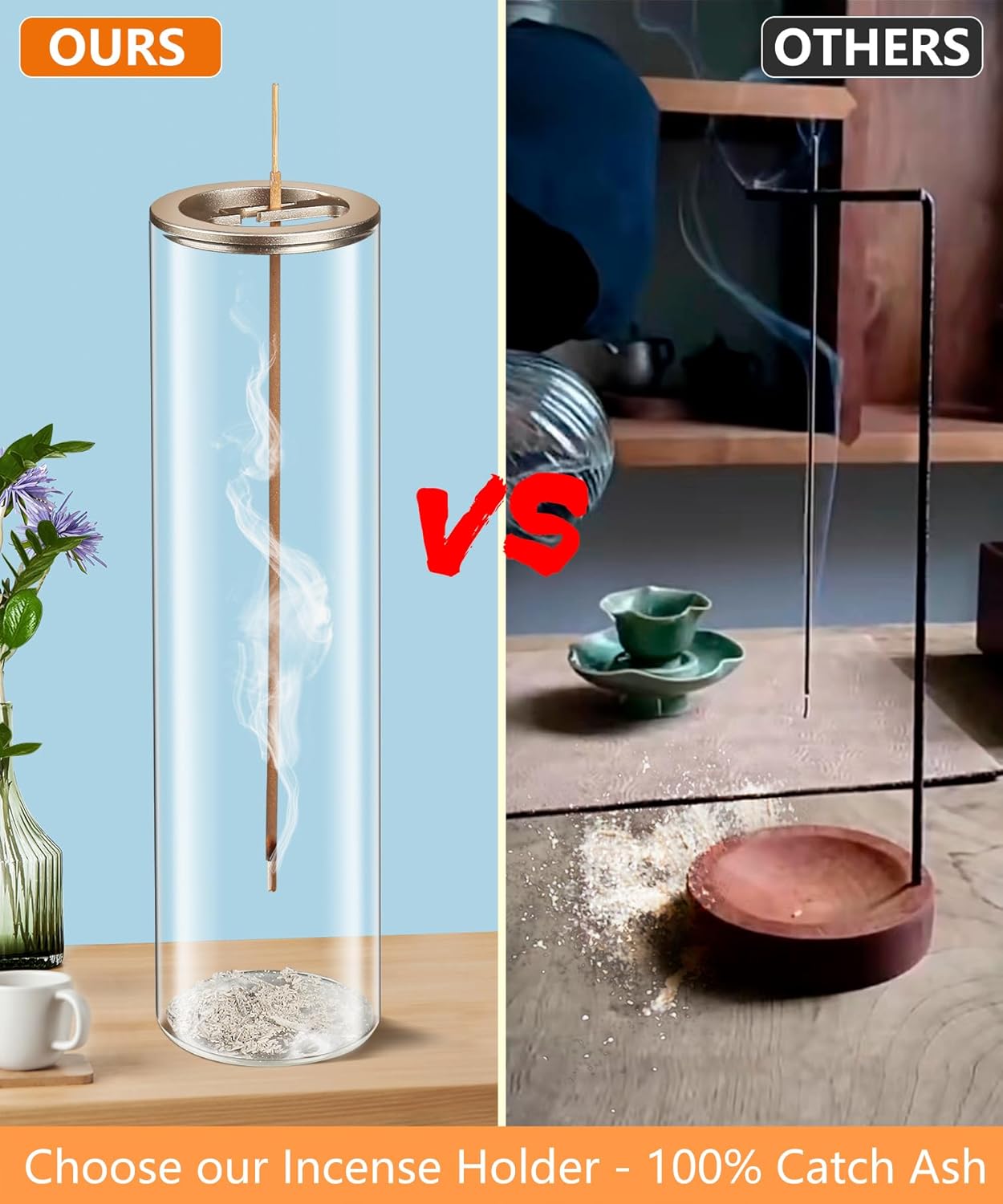 Eavida Incense Holder for Sticks - Ash Proof Modern Design