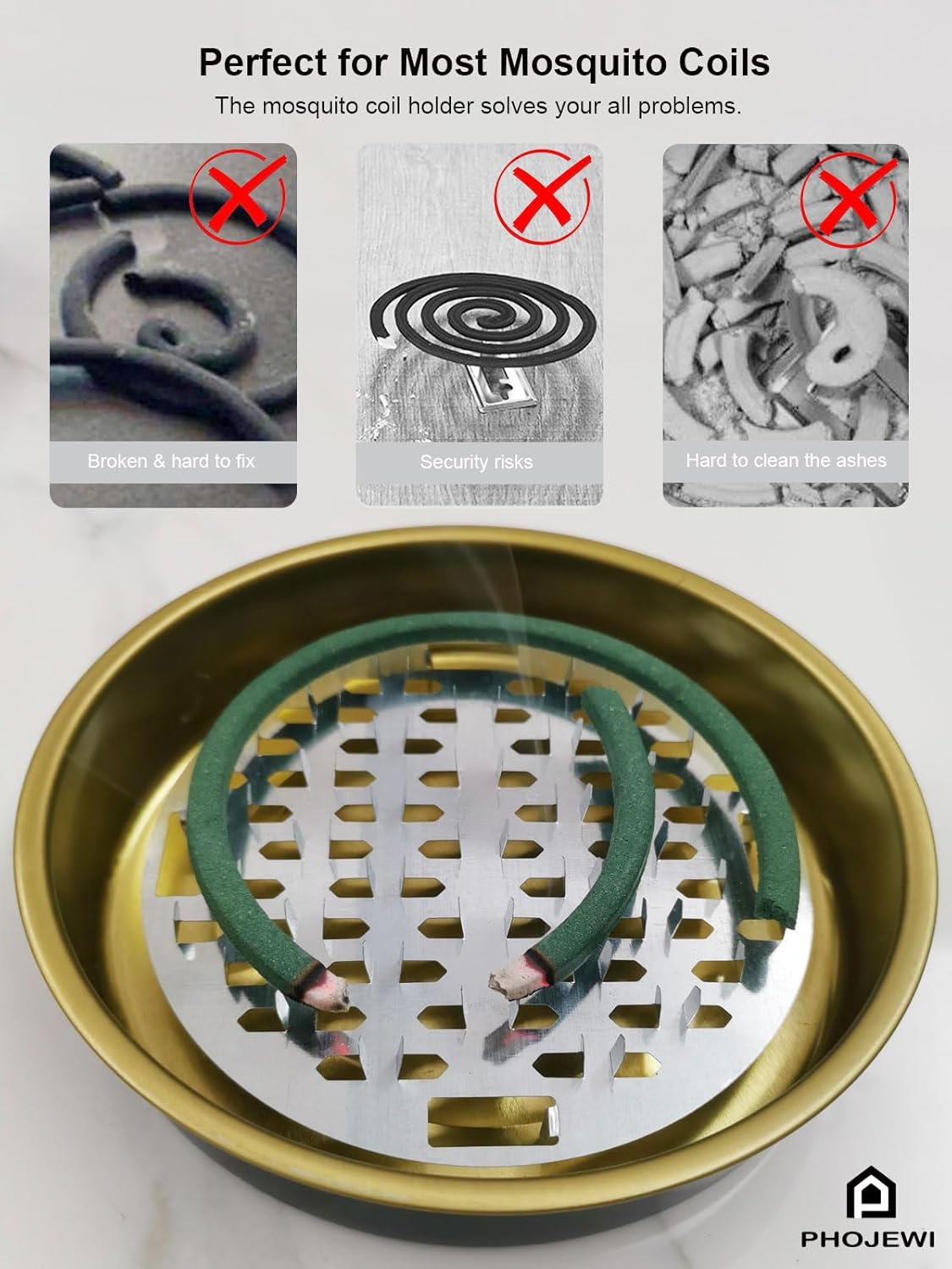 PHOJEWI Mosquito Coil Holder 2 Pack