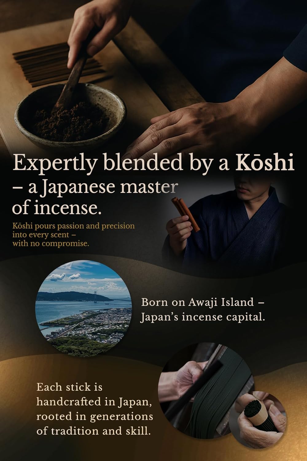 TOMORI Premium Japanese Sandalwood Incense Sticks 60 Count