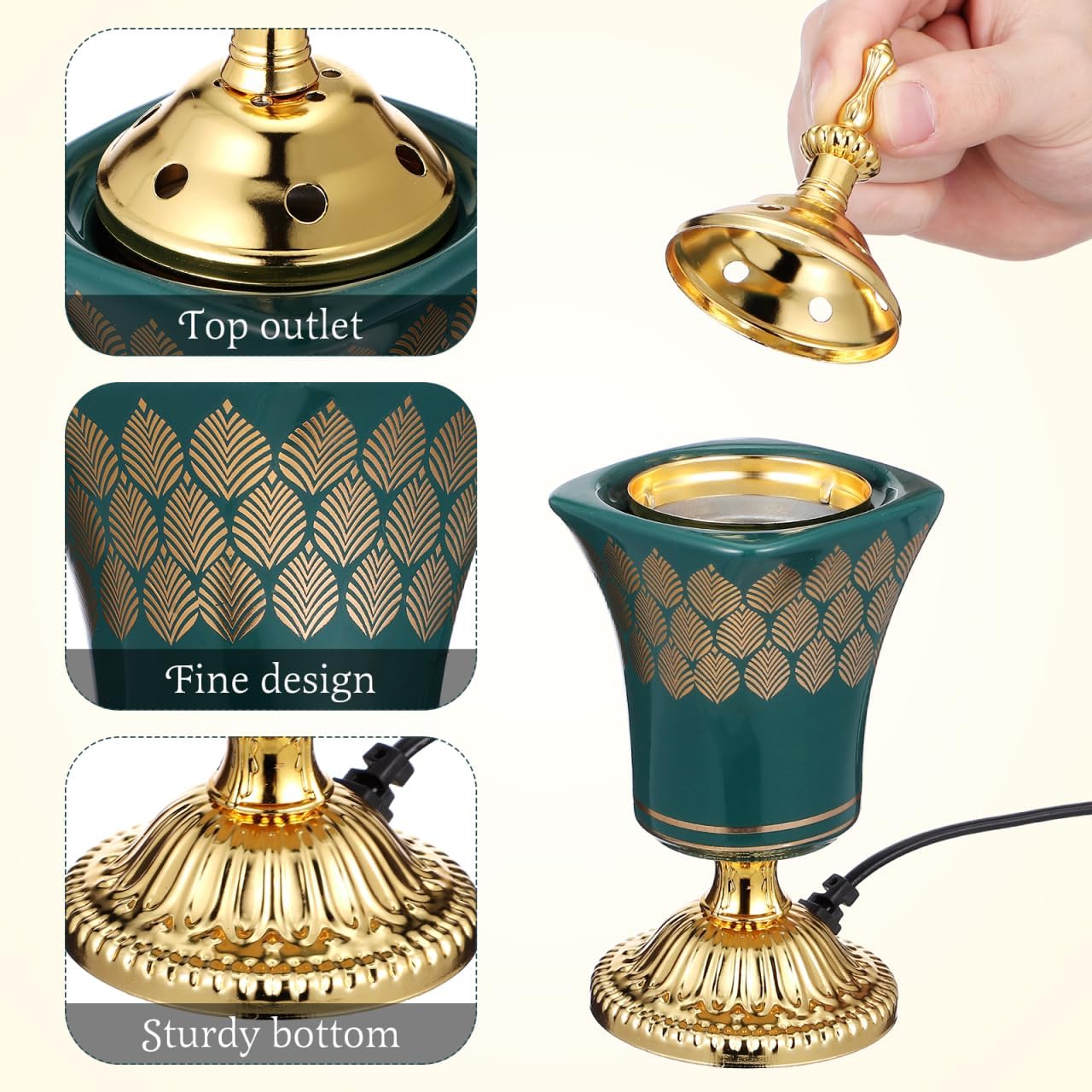 Cabilock Electric Incense Burner for Home Yoga Spa Office
