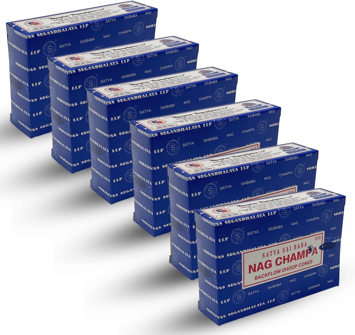 Nag Champa Incense Cones with Mat - Pack of 6