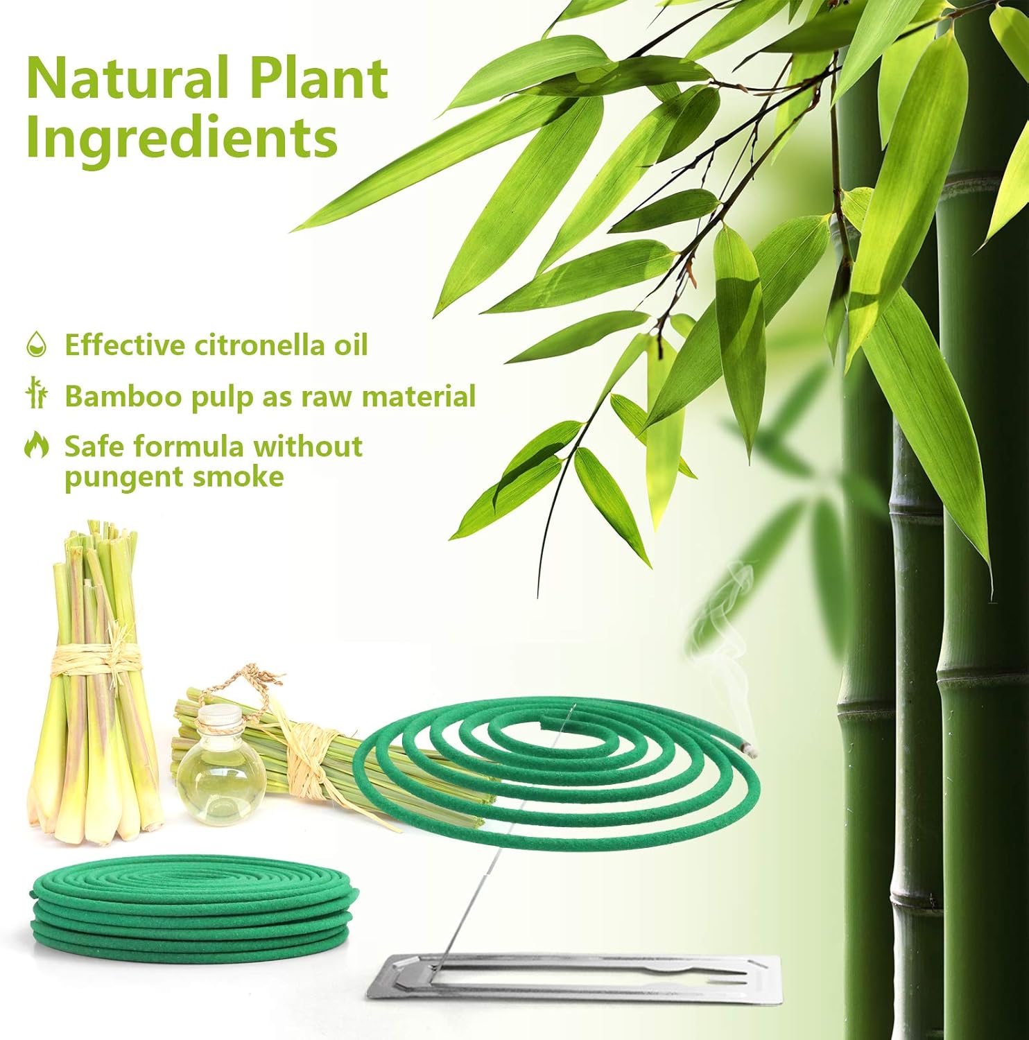 Citronella Incense Coils 48 PCS with 2 Holders for Outdoor Use