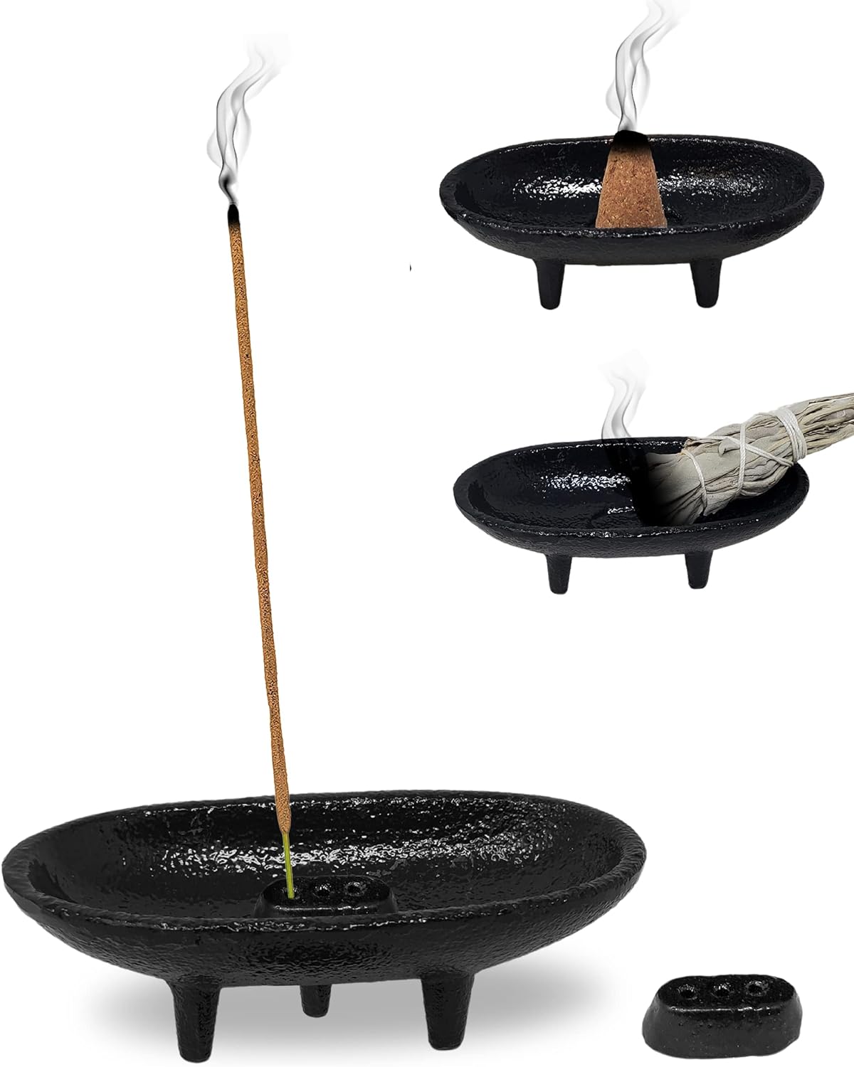 Cast Iron Incense Burner 4 Inch Long 2 Inch High