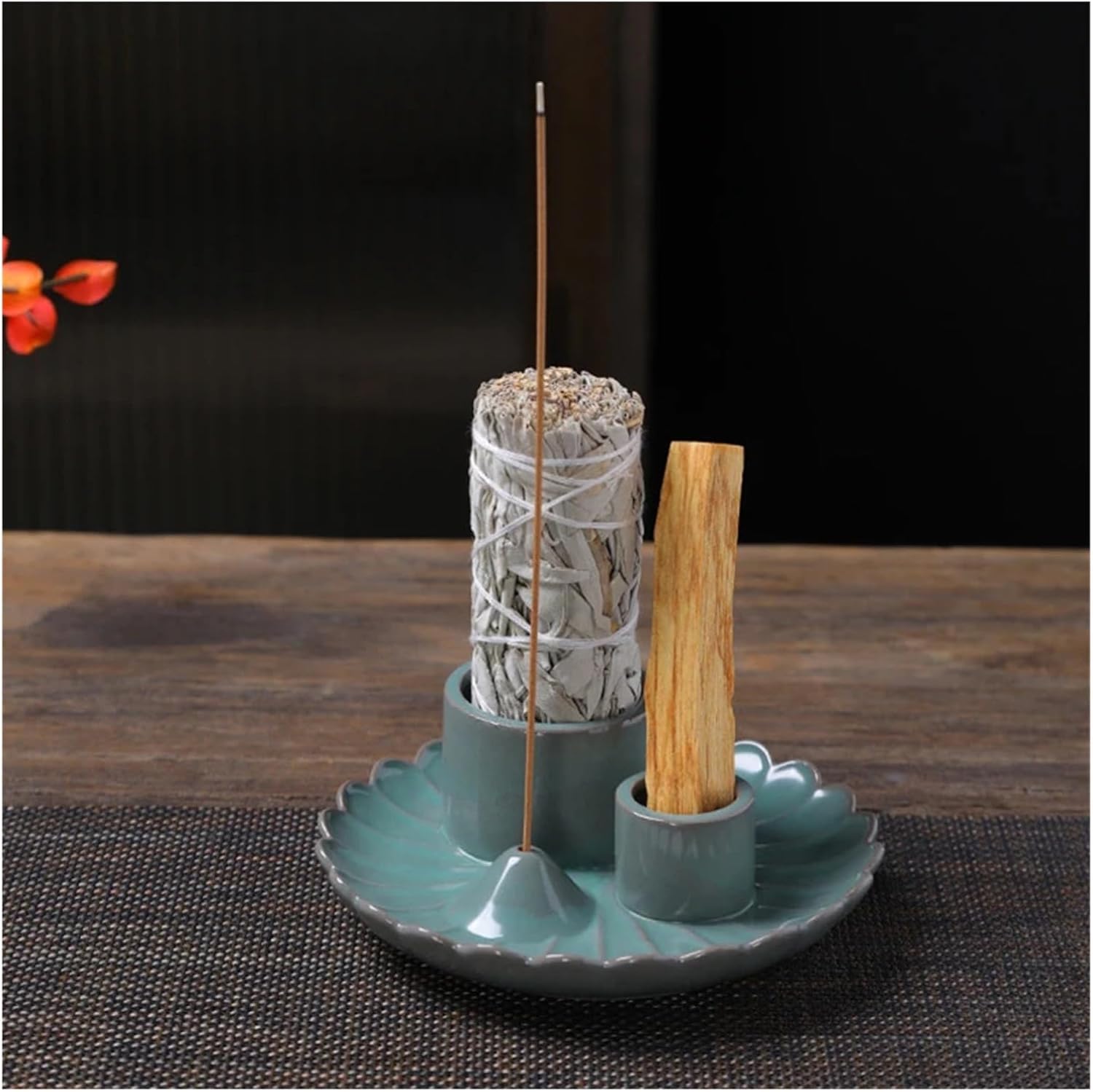 Ceramic Incense Holder with Detachable Stick Slot and Five Holes