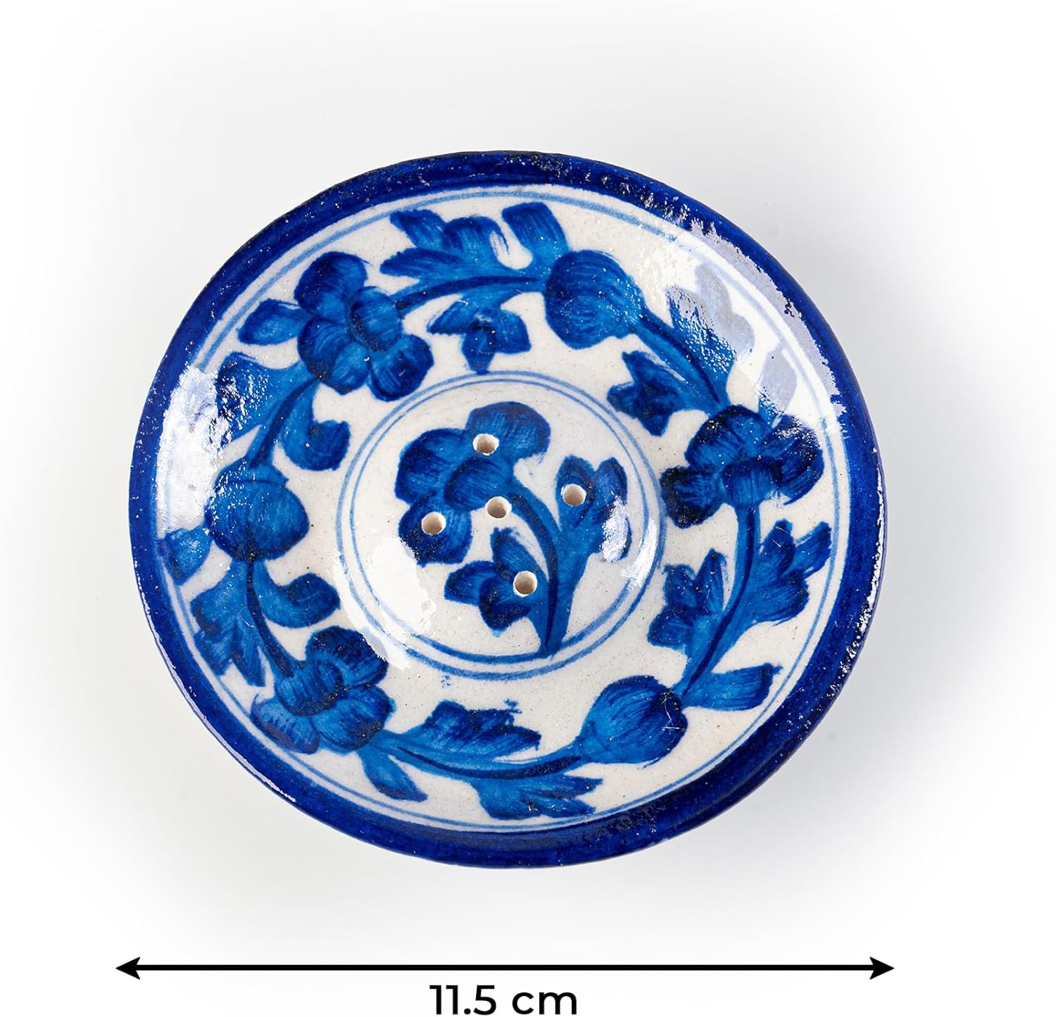 Blue Pottery Agarbatti Stand Ceramic Plate with Holes