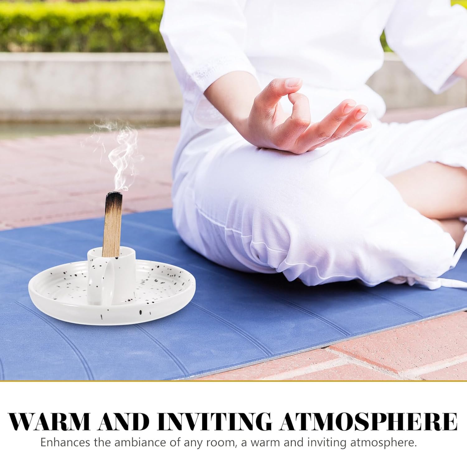 HOMSFOU Ceramic Candle Holder Incense Stick Holder Desktop Decor Modern Style