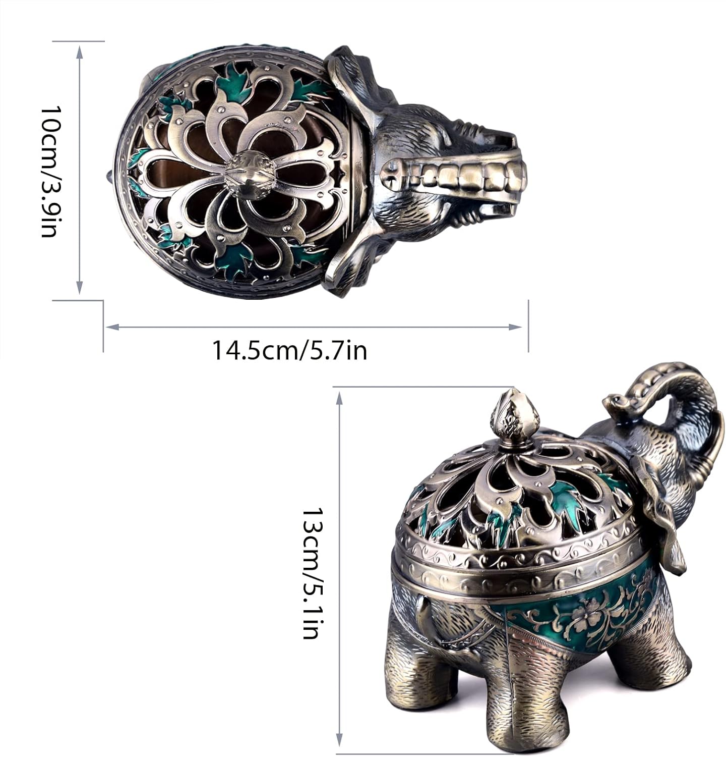 K COOL Elephant Incense Holder with Lid