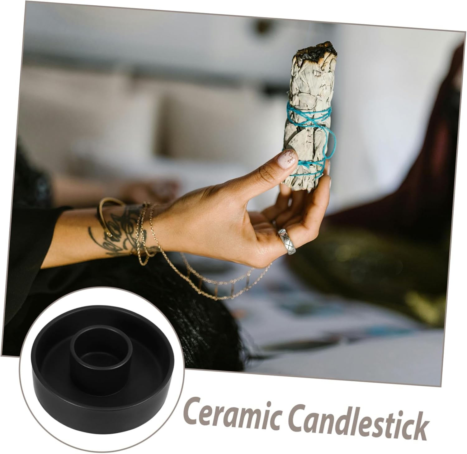 Zerodeko Multipurpose Ceramic Incense Candle Holder