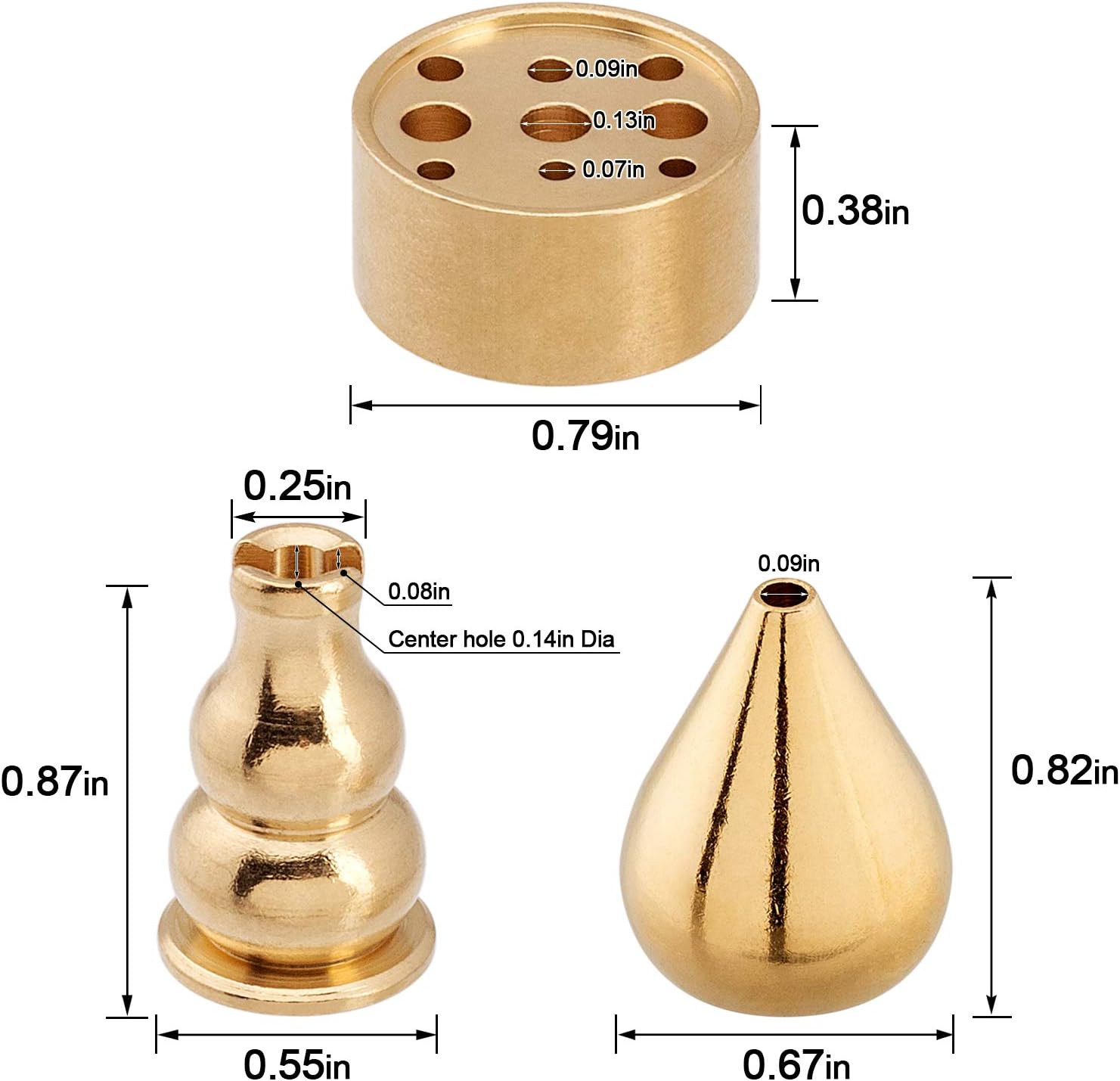 OIIKI Brass Incense Holder with 3 Styles