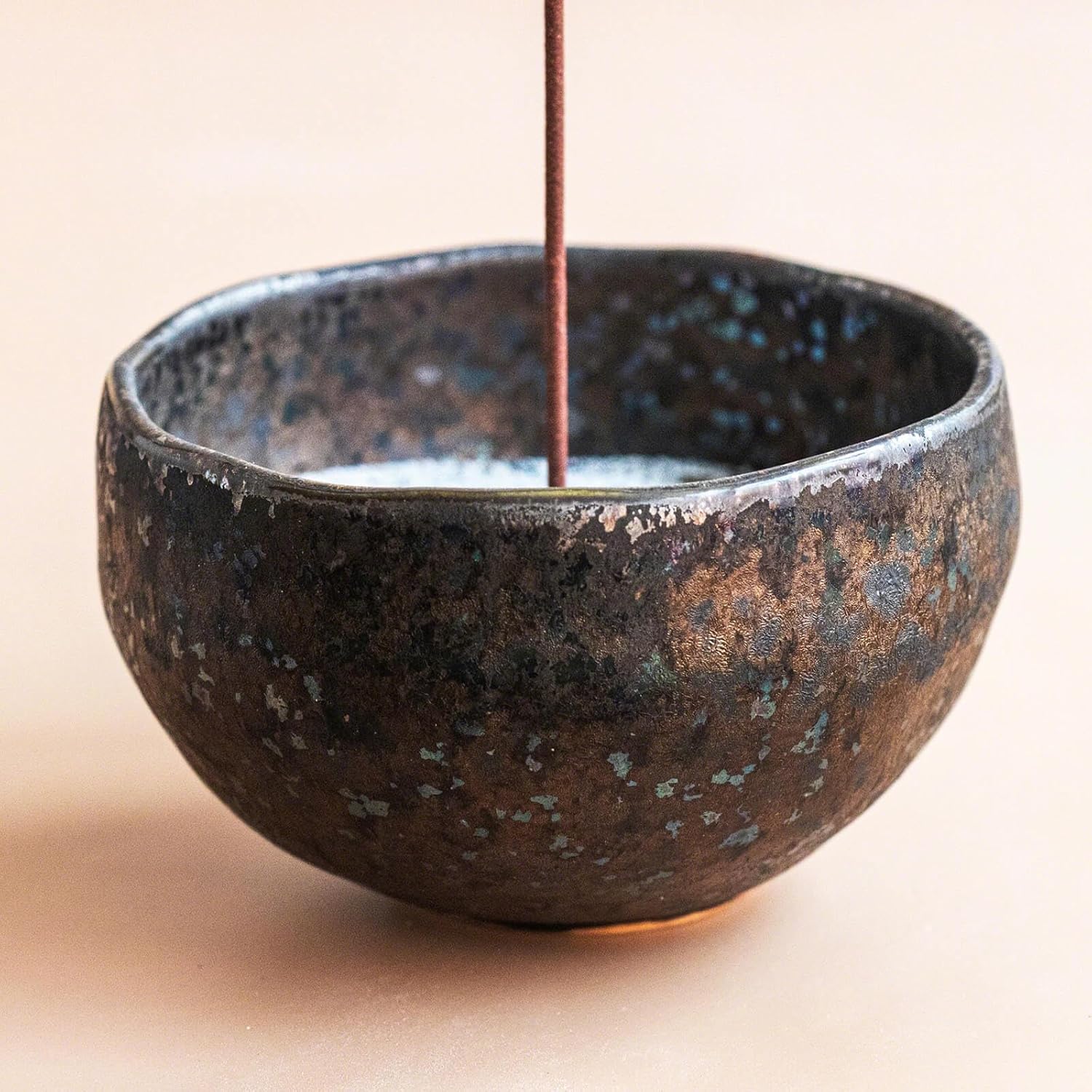 Asayu Japan Incense Burner Set with Natural Ash and Bowl