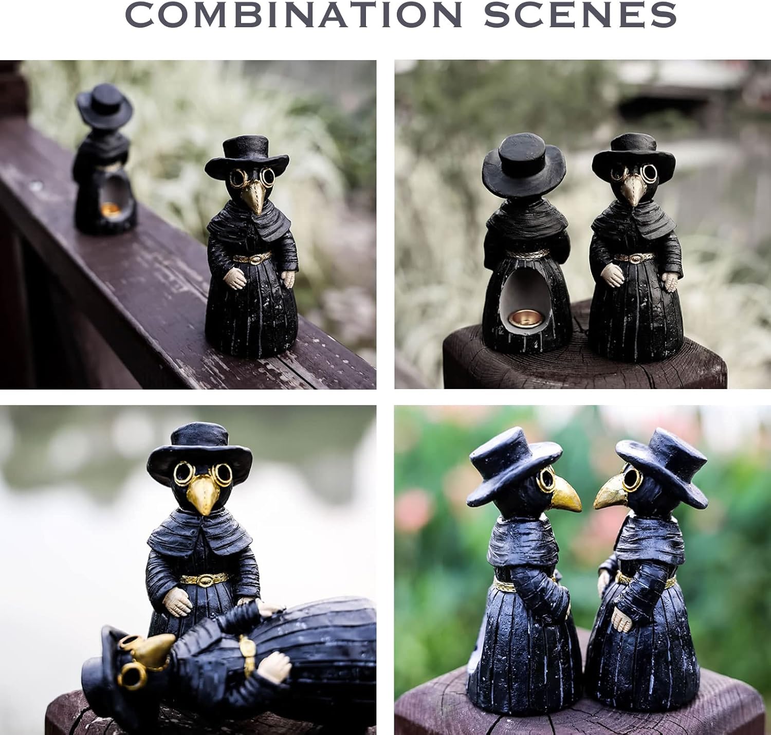 Plague Doctor Incense Burner with Smoky Eyes