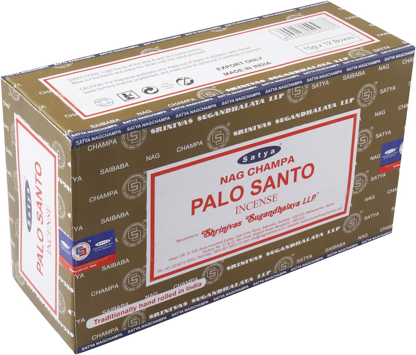Satya Palo Santo Incense Sticks 12 Packs 15 Grams