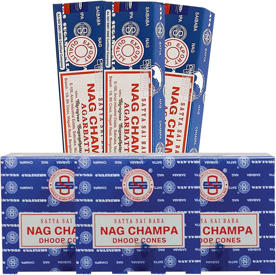 TRUMIRI Nag Champa Incense Sticks and Cones Bundle