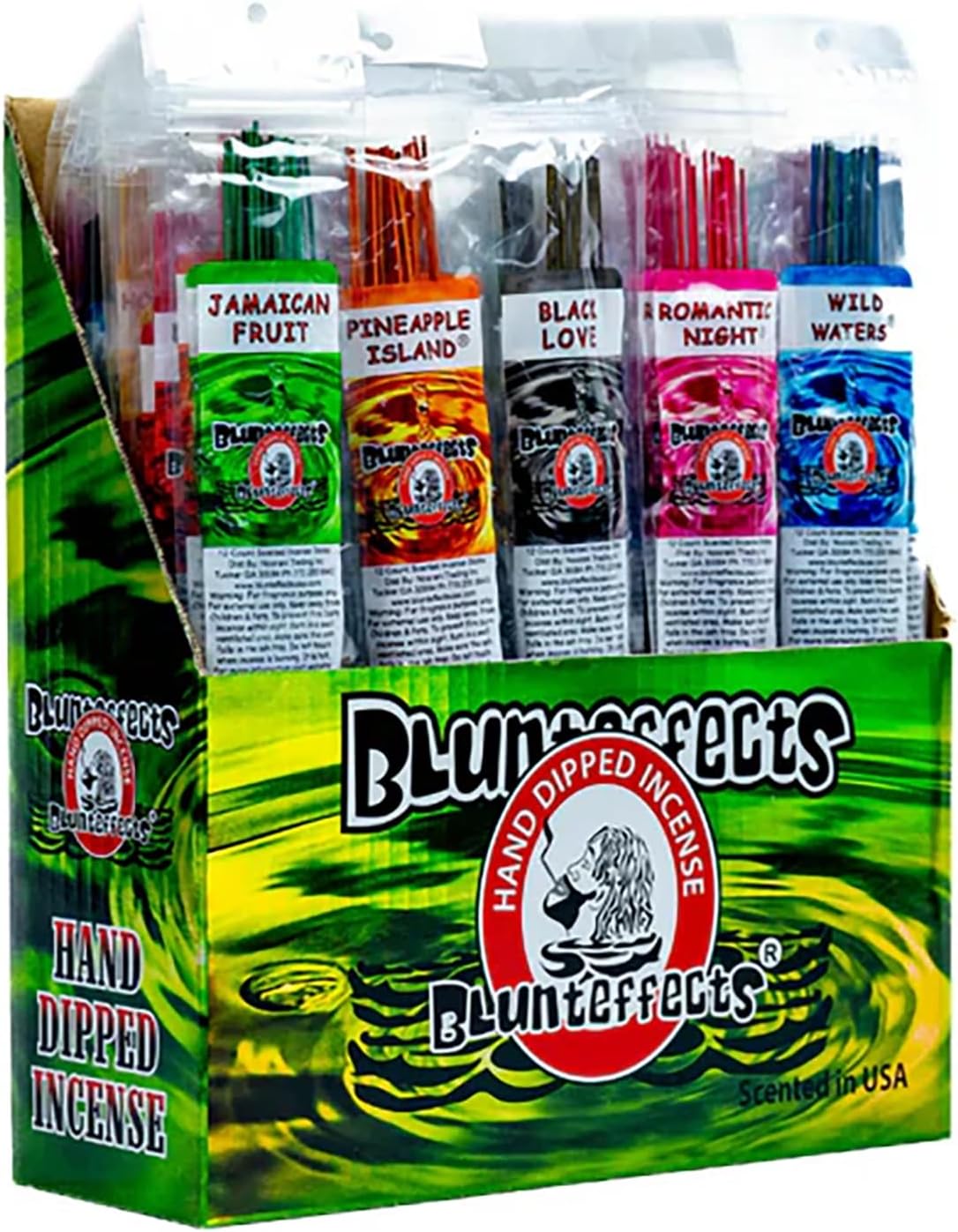 Blunteffects Hand-Dipped Incense Sticks - 144-Pack Variety Set with 12 Scents