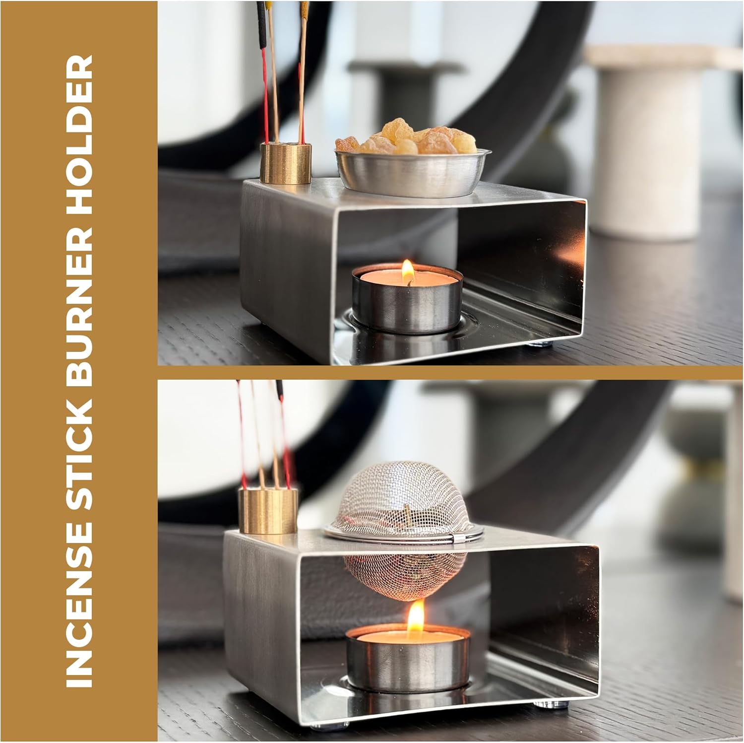 CiLon 4in1 Incense Holder with Tea Candle Warmer and Essential Oil Diffuser 1