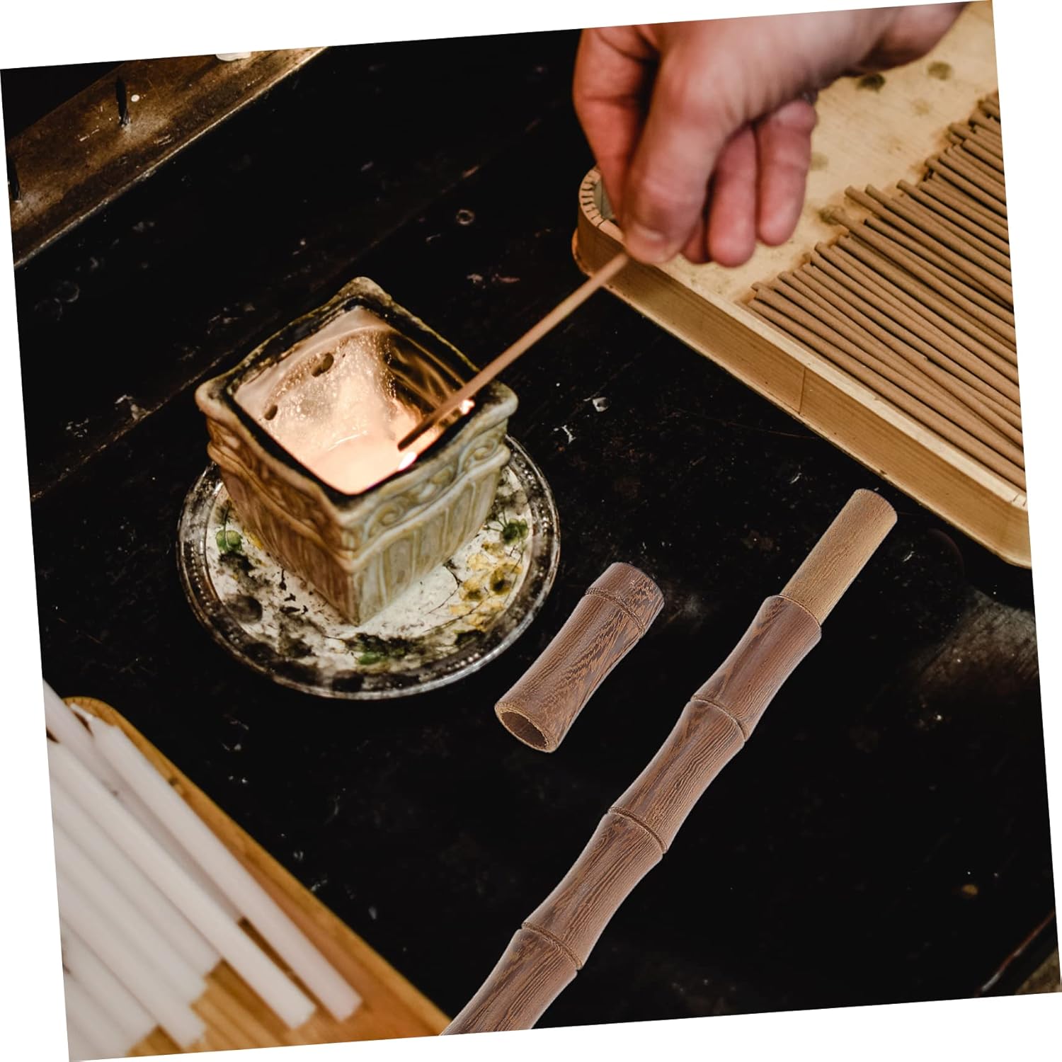 Zerodeko Incense Stick Holder Tube Portable and Lightweight for Meditation and Relaxation