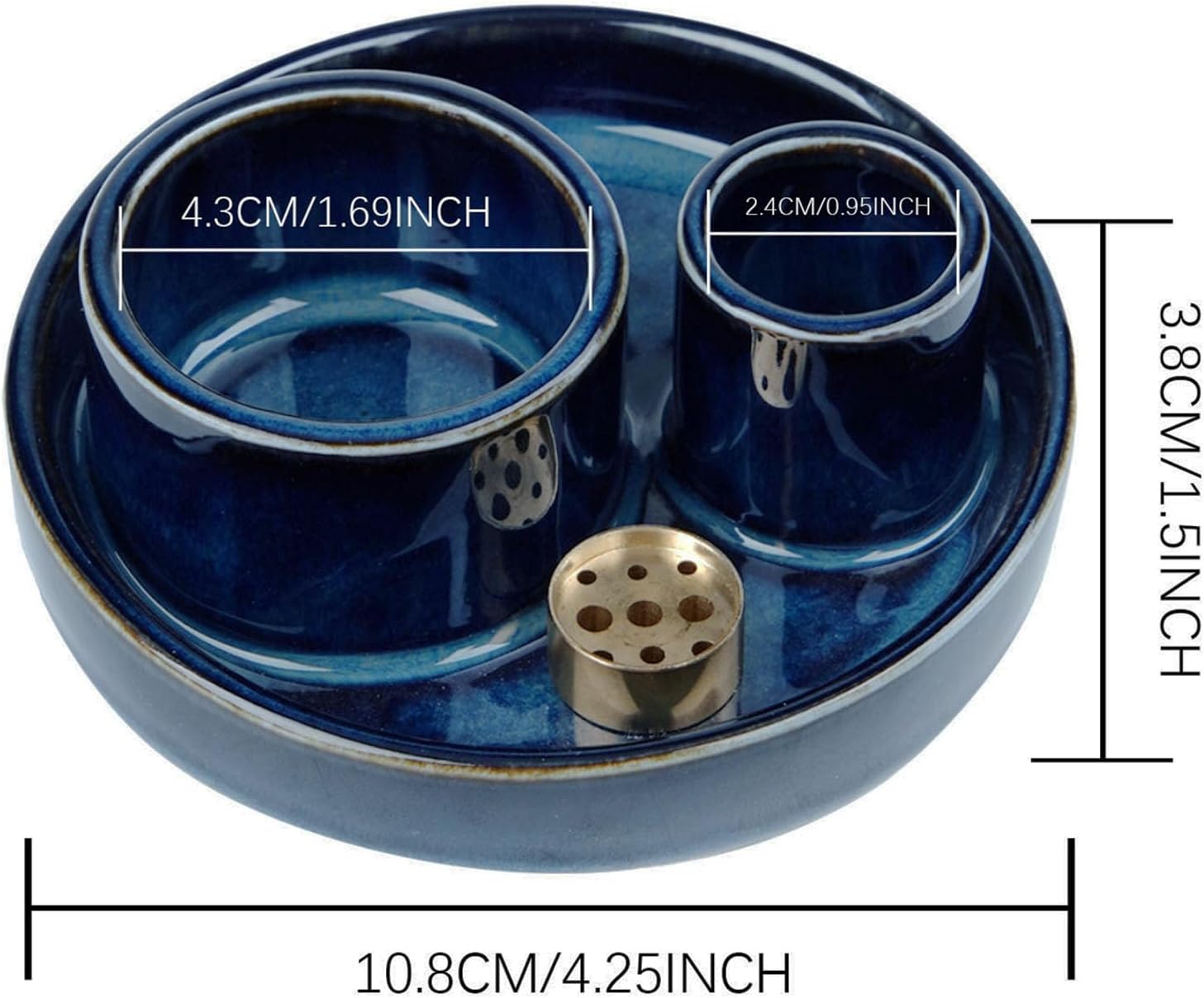 Gramstormax 4 In 1 Incense Holder with 9 Holes Blue Reactive