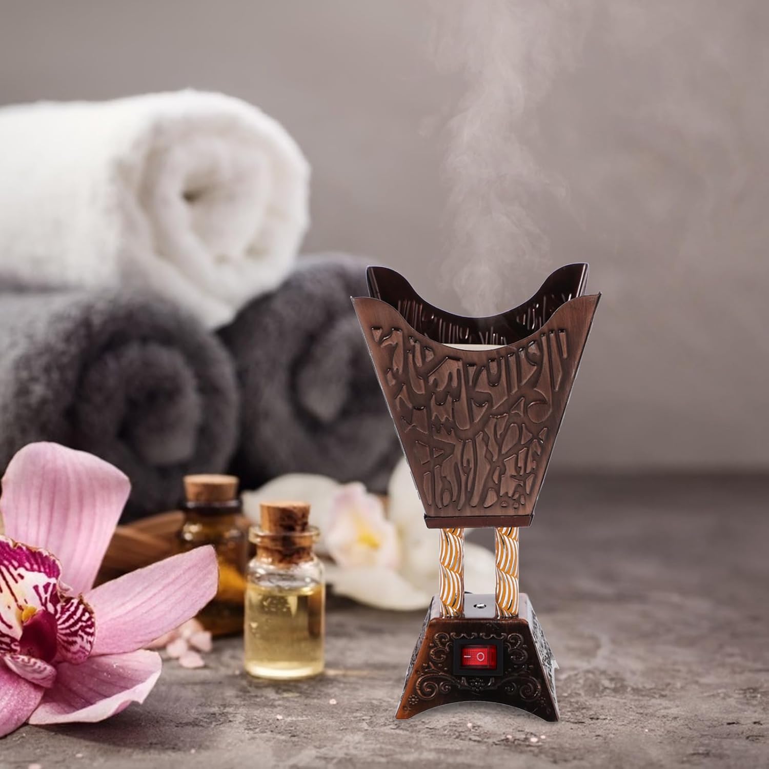 Electric Plug-In Incense Burner with Arabic Design