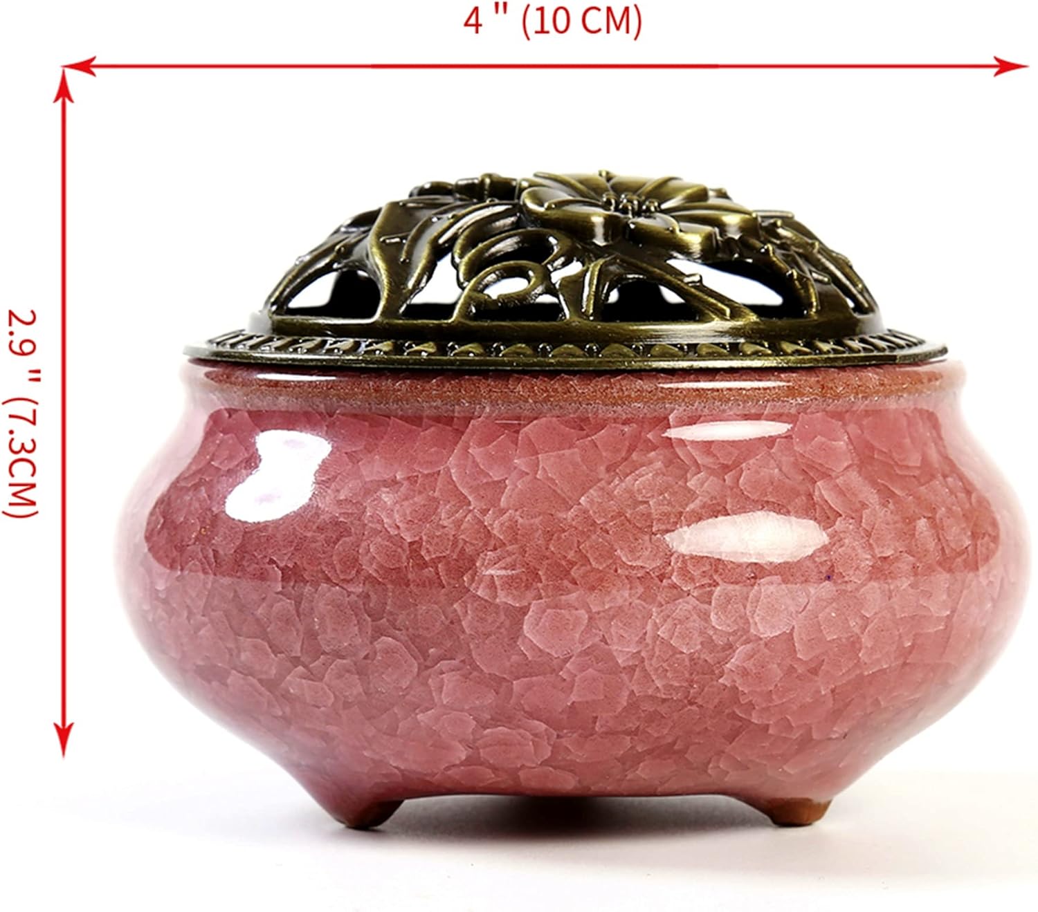 Violet Ceramic Incense Burner with Stick Holder