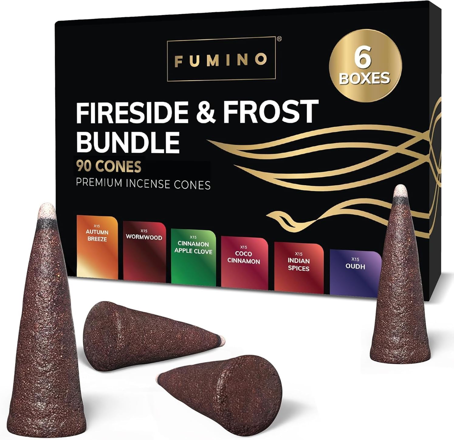 Fumino Incense Cones Fresh Multipack Bundle 6 Boxes 90 Pieces 1