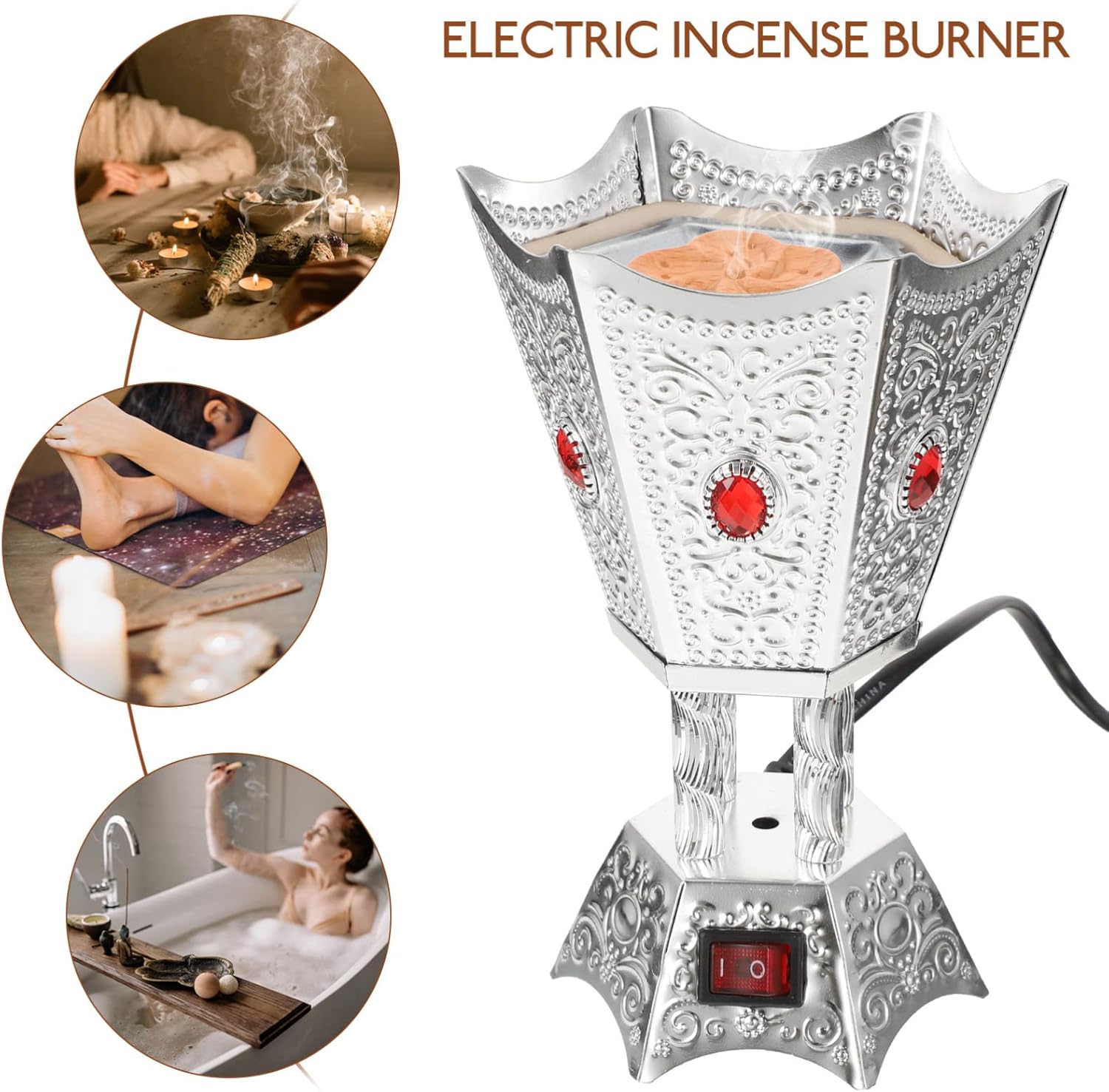 SEWACC Bakhoor Electric Incense Burner Silver