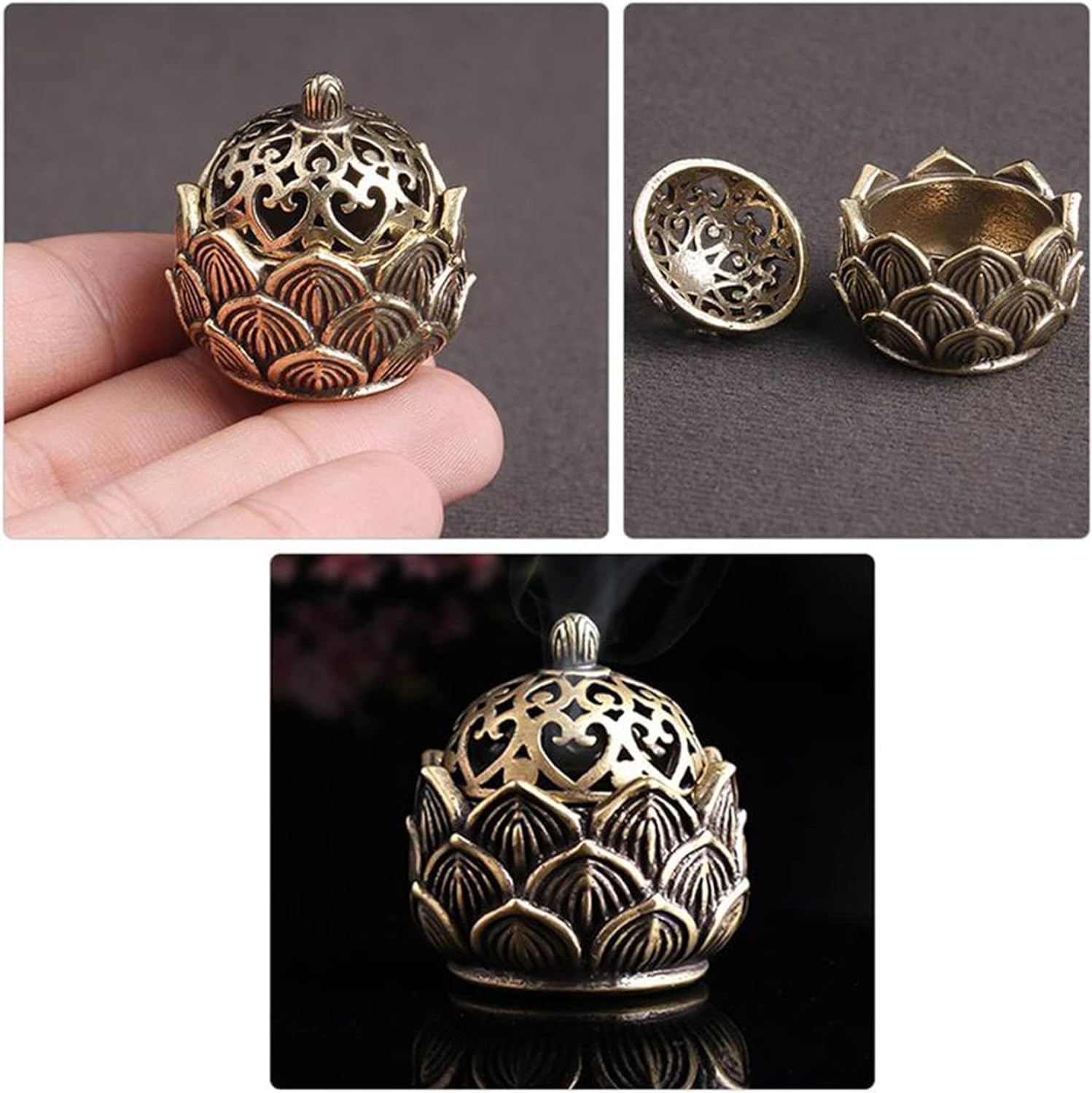 Gold Lotus Incense Burner for Home Fragrance