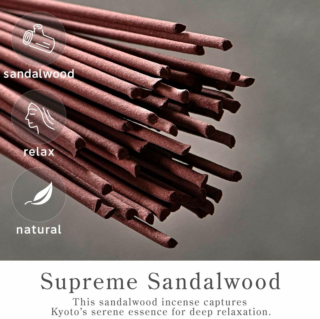 Kyoto Sandalwood Incense Sticks - 60 Sticks Premium Quality for Spiritual and Home Use