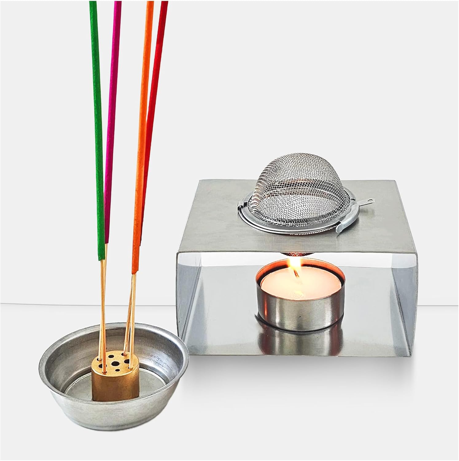 CiLon 4in1 Incense Holder with Tea Candle Warmer and Essential Oil Diffuser 1
