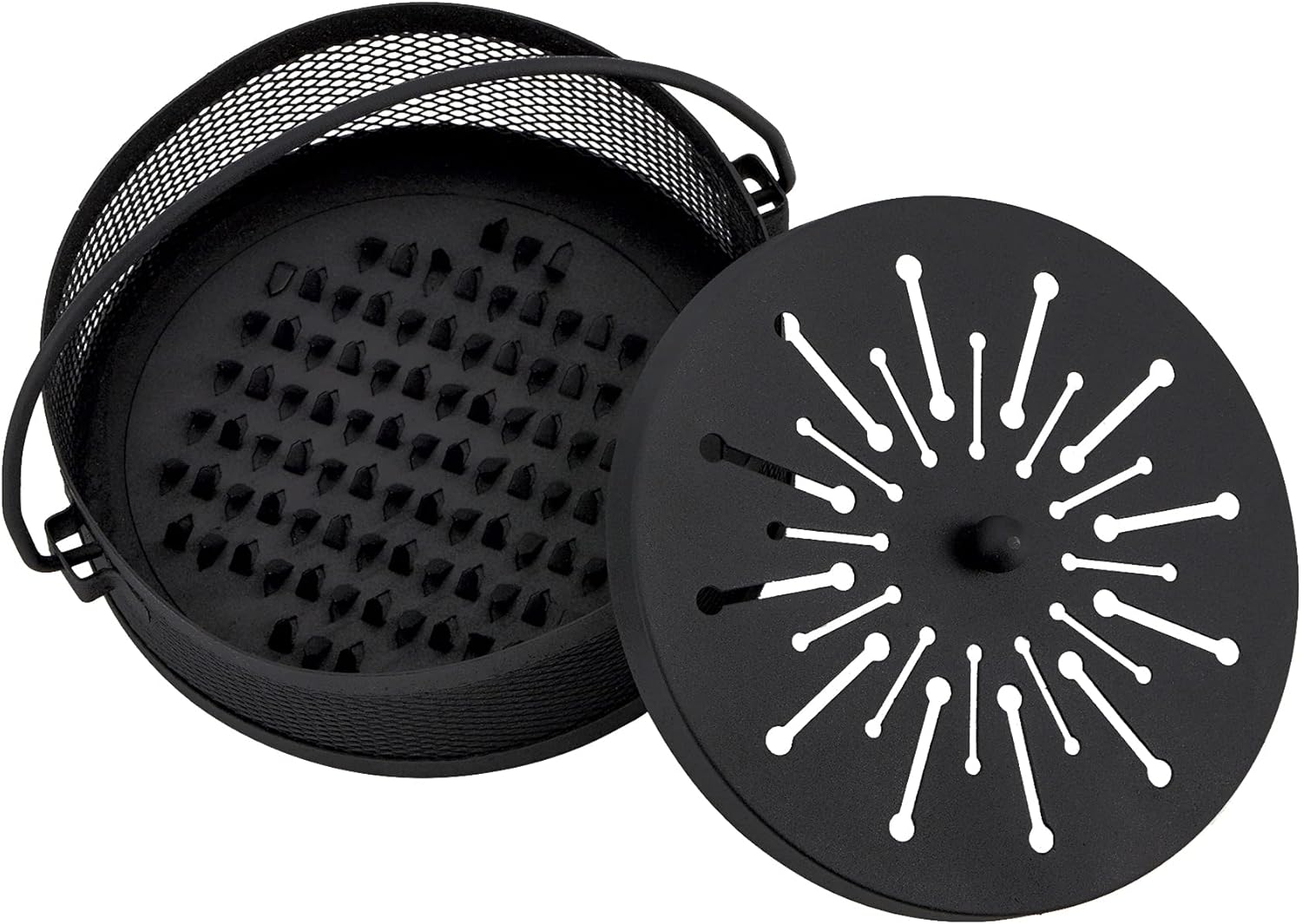 Elsjoy 2 Pack Mosquito Coil Holder with Lid Handle Portable Burner Metal