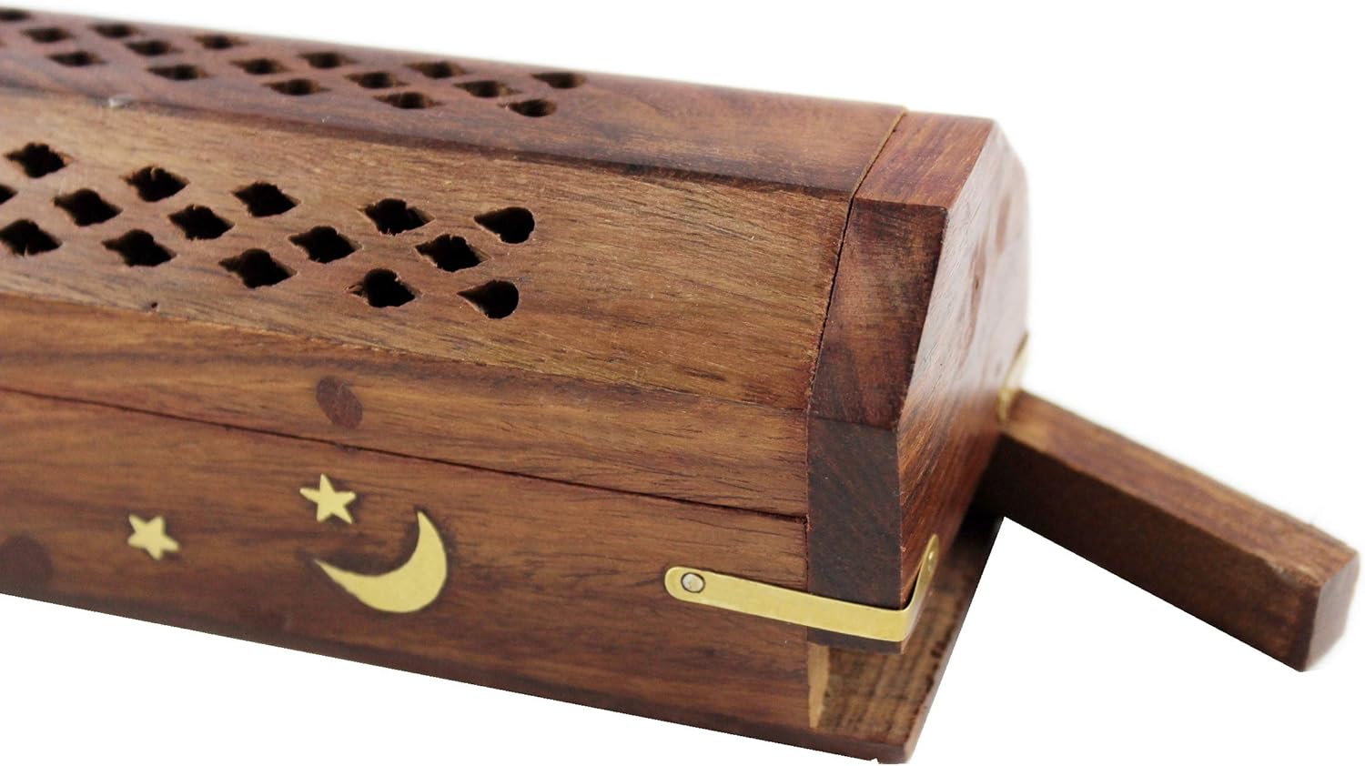 Sheesham Wood Incense Burner Set of 2 Coffin Style