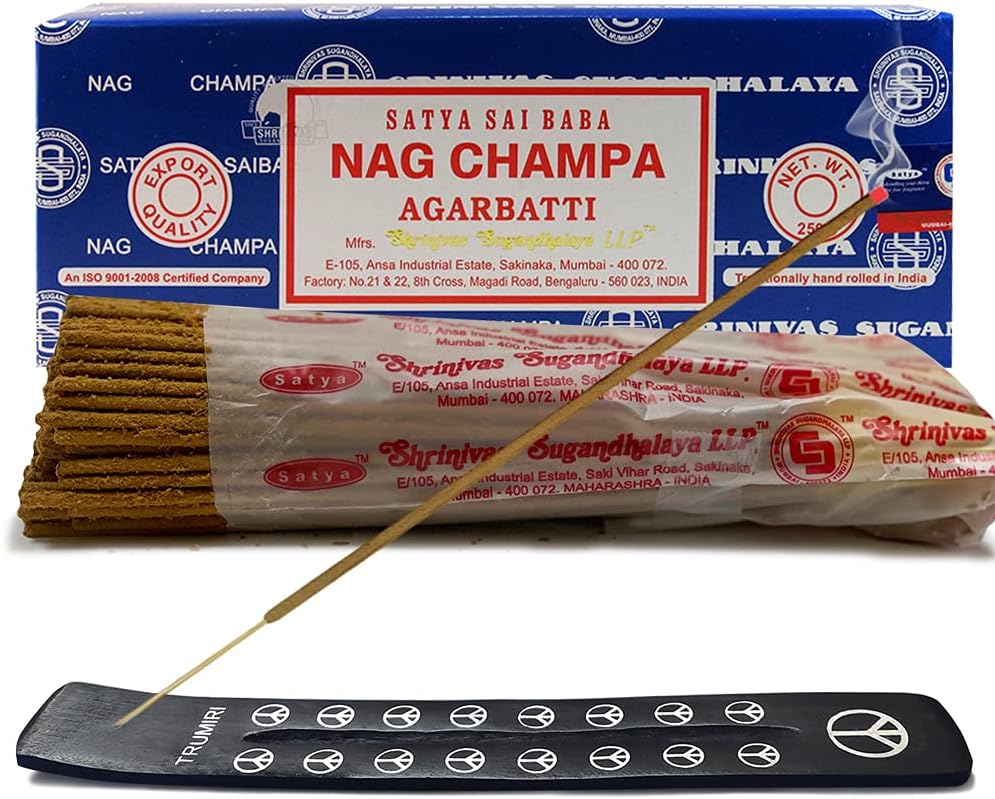 Trumiri Incense Stick Holder Bundle with Nag Champa Incense Sticks