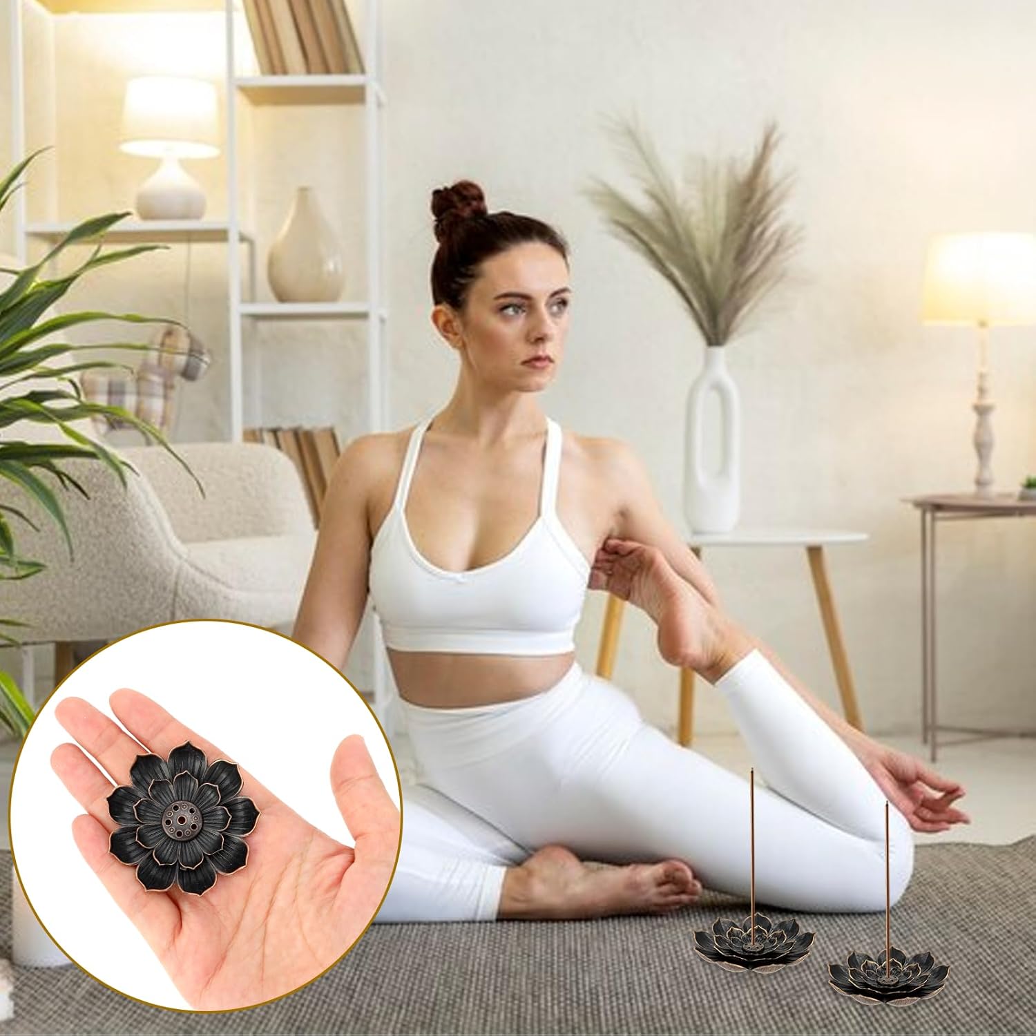 6 Pcs Lotus Incense Holders for Home Yoga Sauna SPA