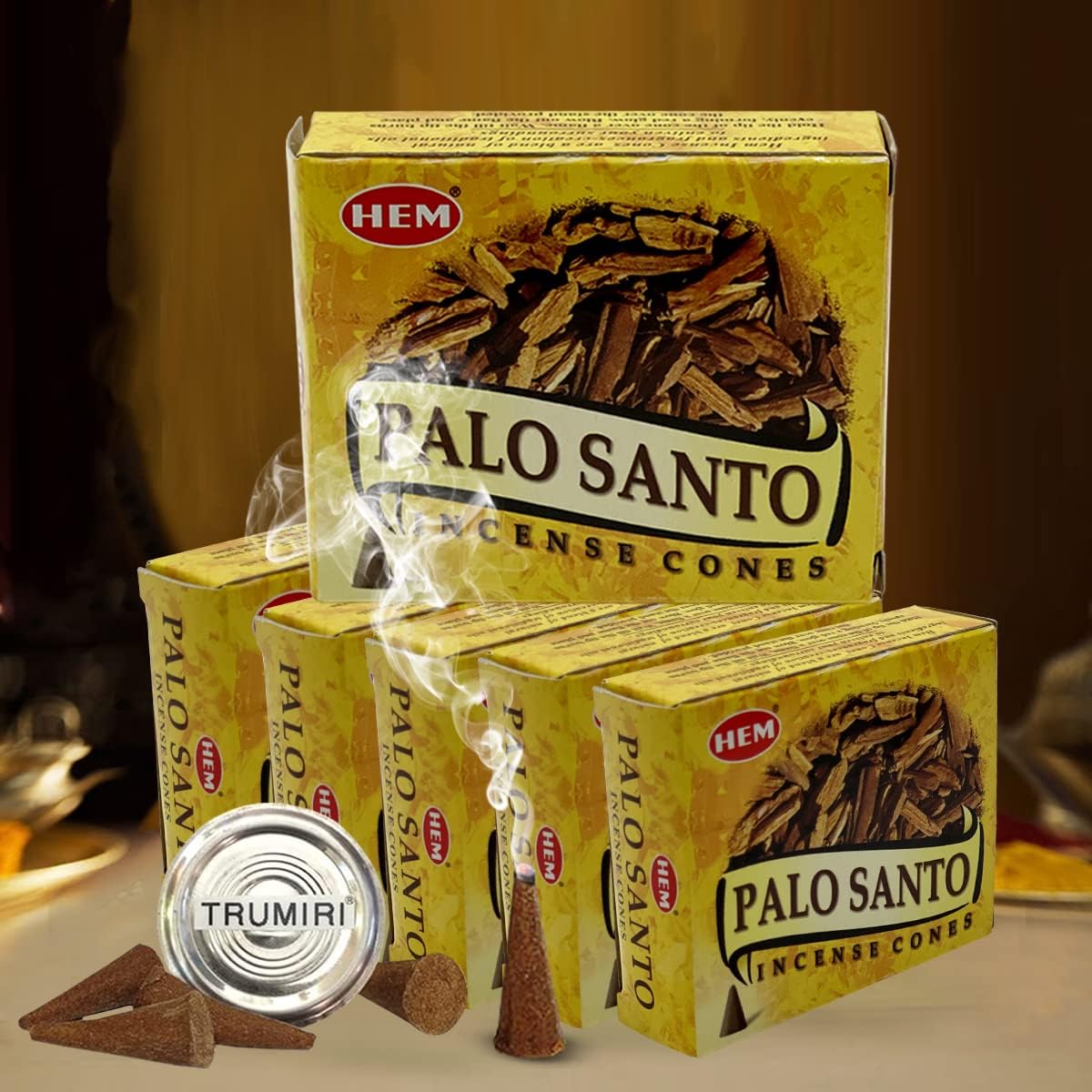 TRUMIRI Palo Santo Incense Cones and Burner Holder Bundle