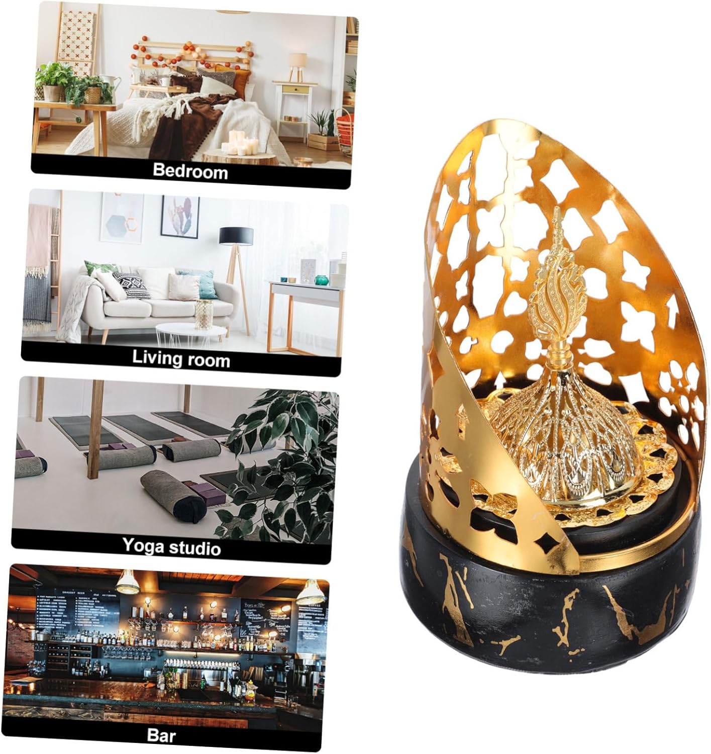 ABOOFAN Incense Burner with Bakhoor Holder Home Decor Aromatherapy Desktop Office Alloy Tray